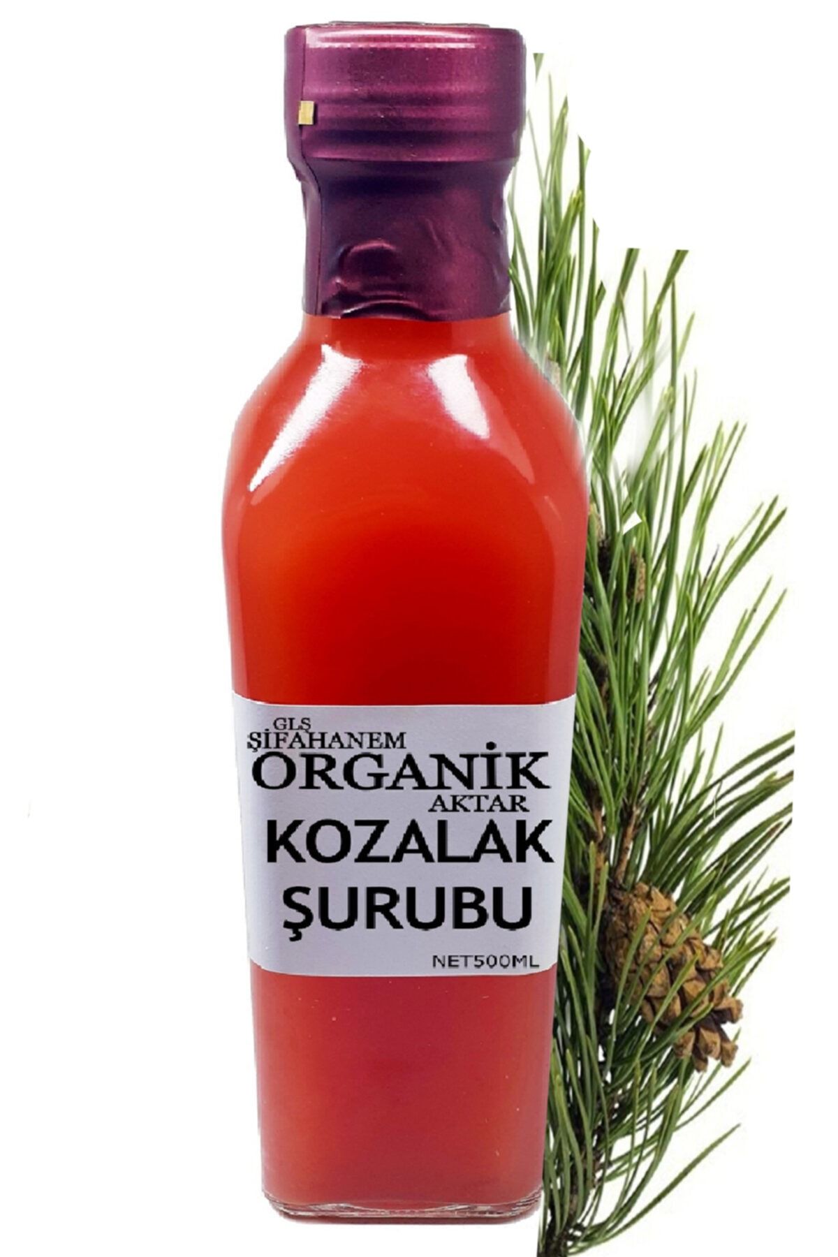 GLŞ ŞİFAHANEM ORGANİK AKTAR Kozalak Şurubu Odun Ateşinde Net 500ml (şekersiz)