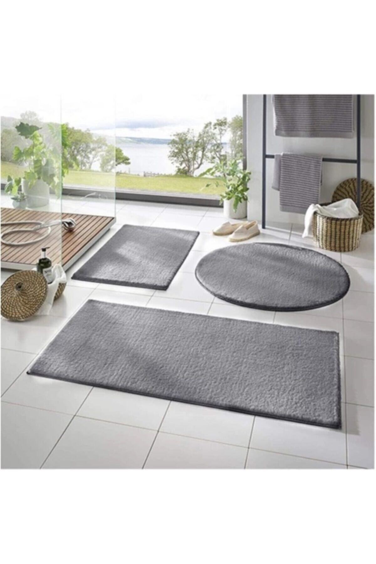 SARAR HALI 2'li Yıkanabilir Antibakteriyel Kaymaz Tabanlı Klozet Takımı 50x60 Cm - 60x100 Cm