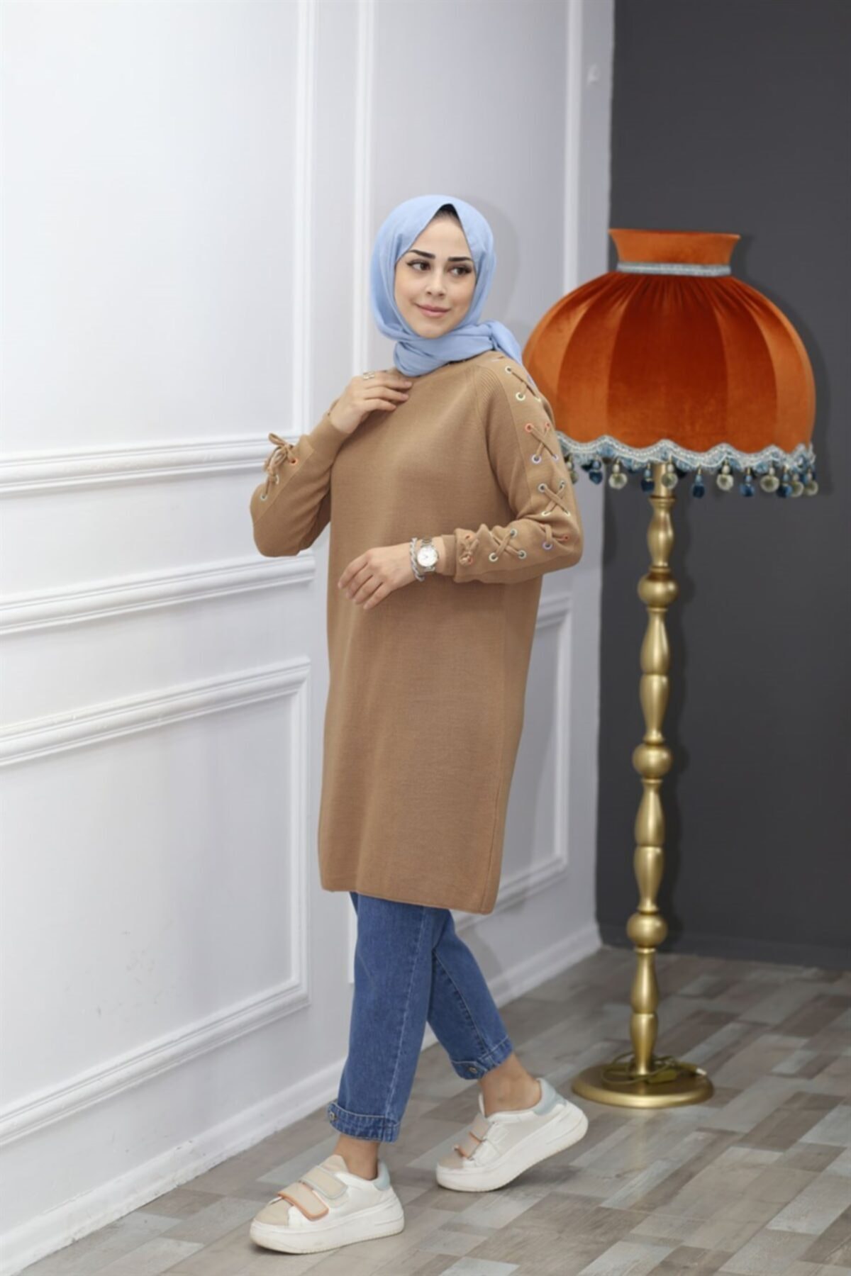 Nefise Tekstil Tunik 14531 Nfs Kolları Kopçalı