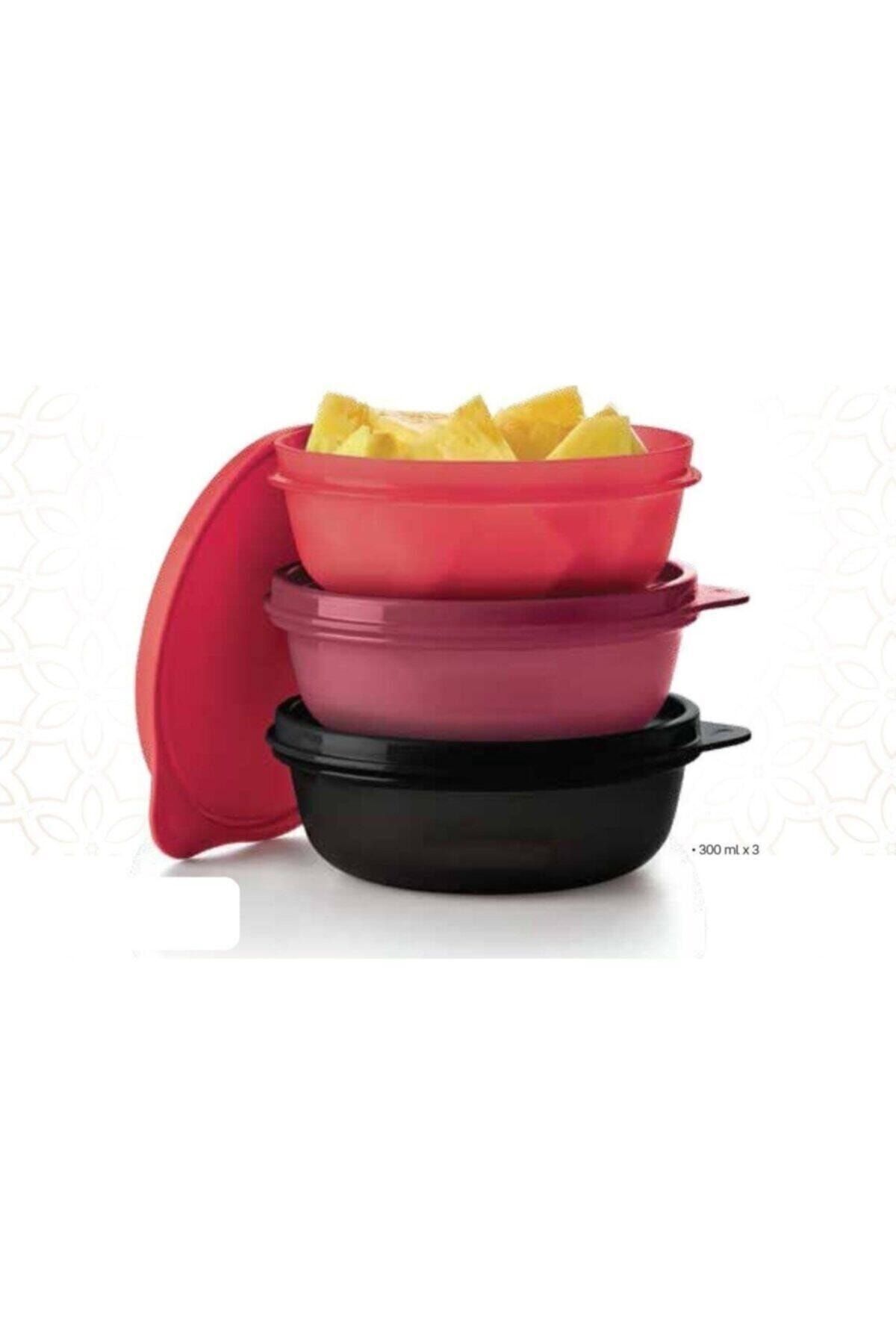 Tupperware Şeker Kaplar 300 Ml 3'lü Yeni Renk