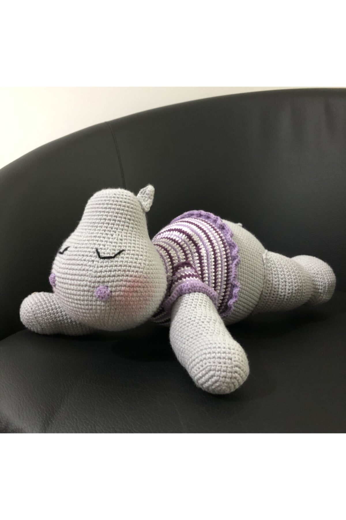 Kare Art Amigurumi Bebek Hipopopatam. Hediyelik Dekoratif Örgü Oyuncak