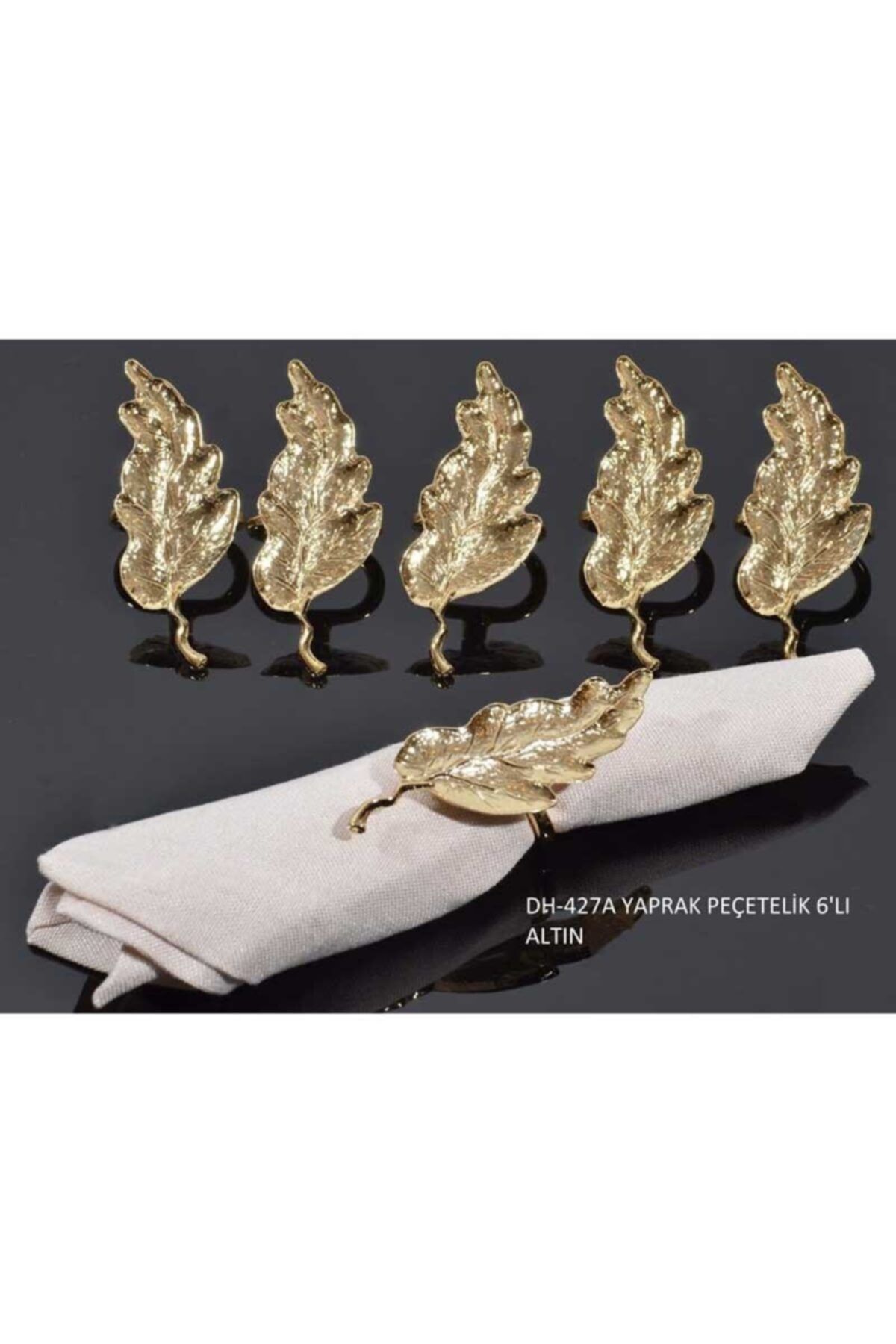 Dream Home Accessories Yaprak Peçetelik 6'lı Altın