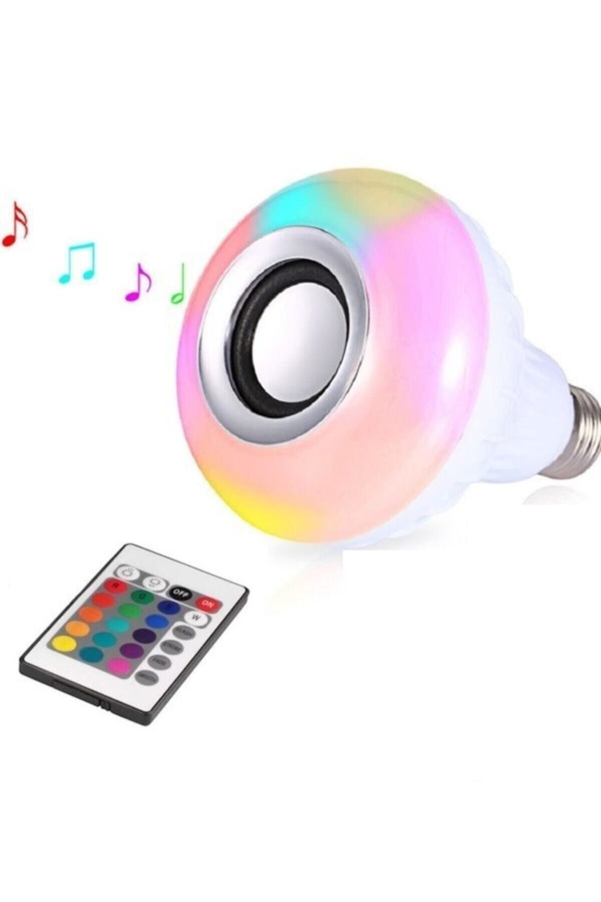 Mofy's Duy Şeklinde Ampul Gece Lambası Bluetooth Hoparlör Akıllı LED Ampul Lamba Işıklı Kumandalı