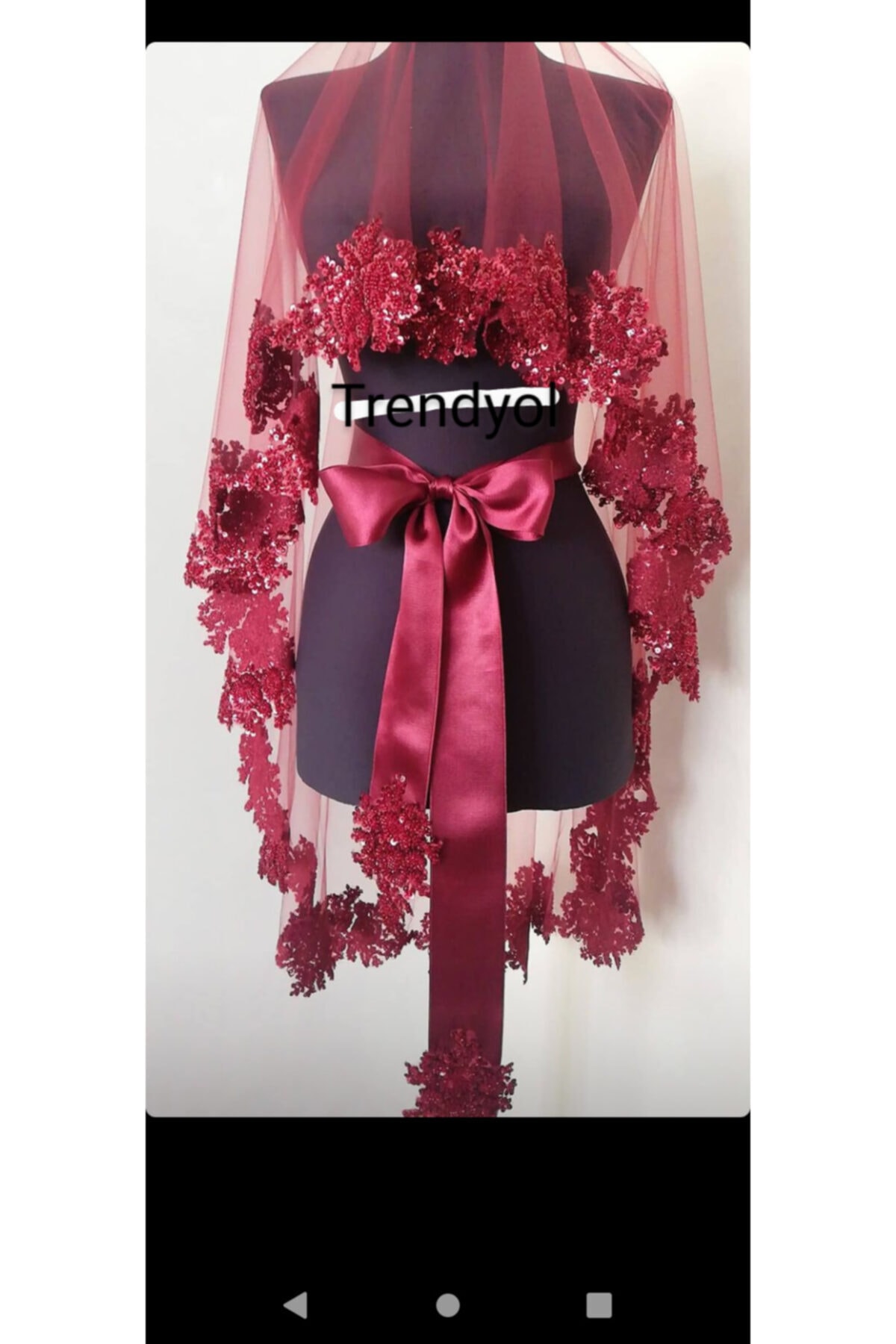 İlknur bride Bordo Gelin Duvağı