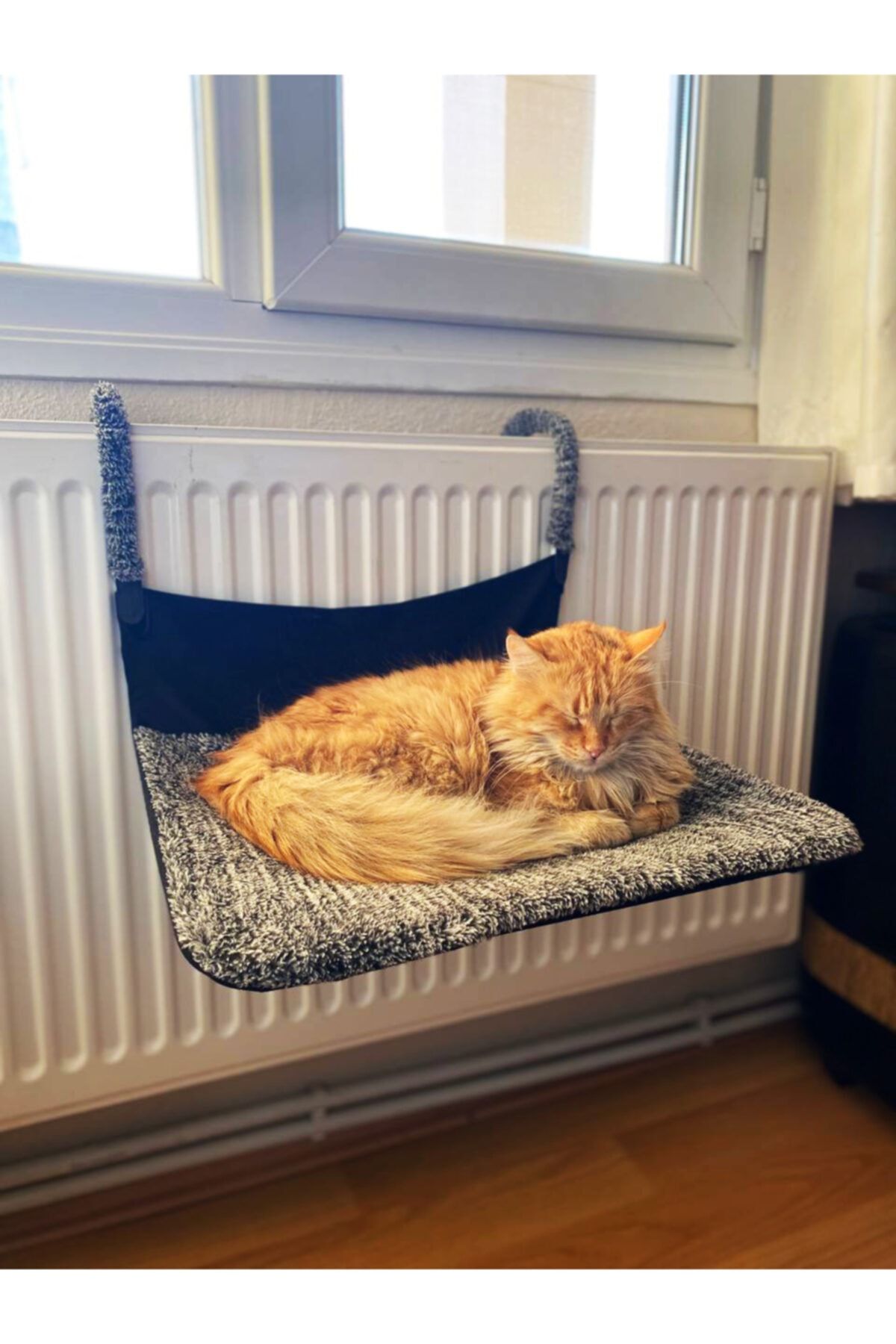 Xrades Kedi Petek Kalorifer Radyatör Yatağı Askılı Kedi Yatağı Hamağı Terası 45x40 Cm 15 Kg Taşıma