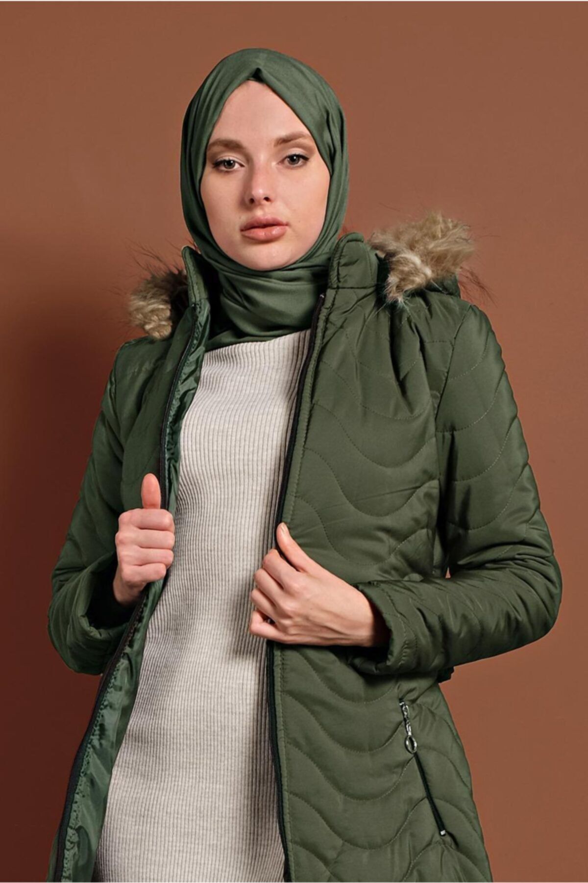 TRENDTESETTÜR Kemerli Şişme Mont 1008