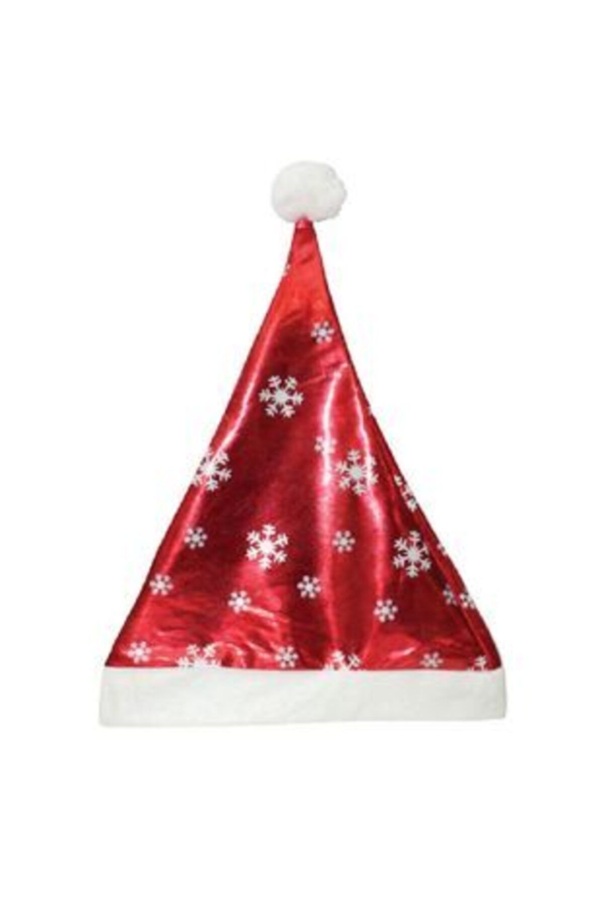 papercraft Yılbaşı Parlak Kadife Noel Baba Şapkası Kırmızı Desenli