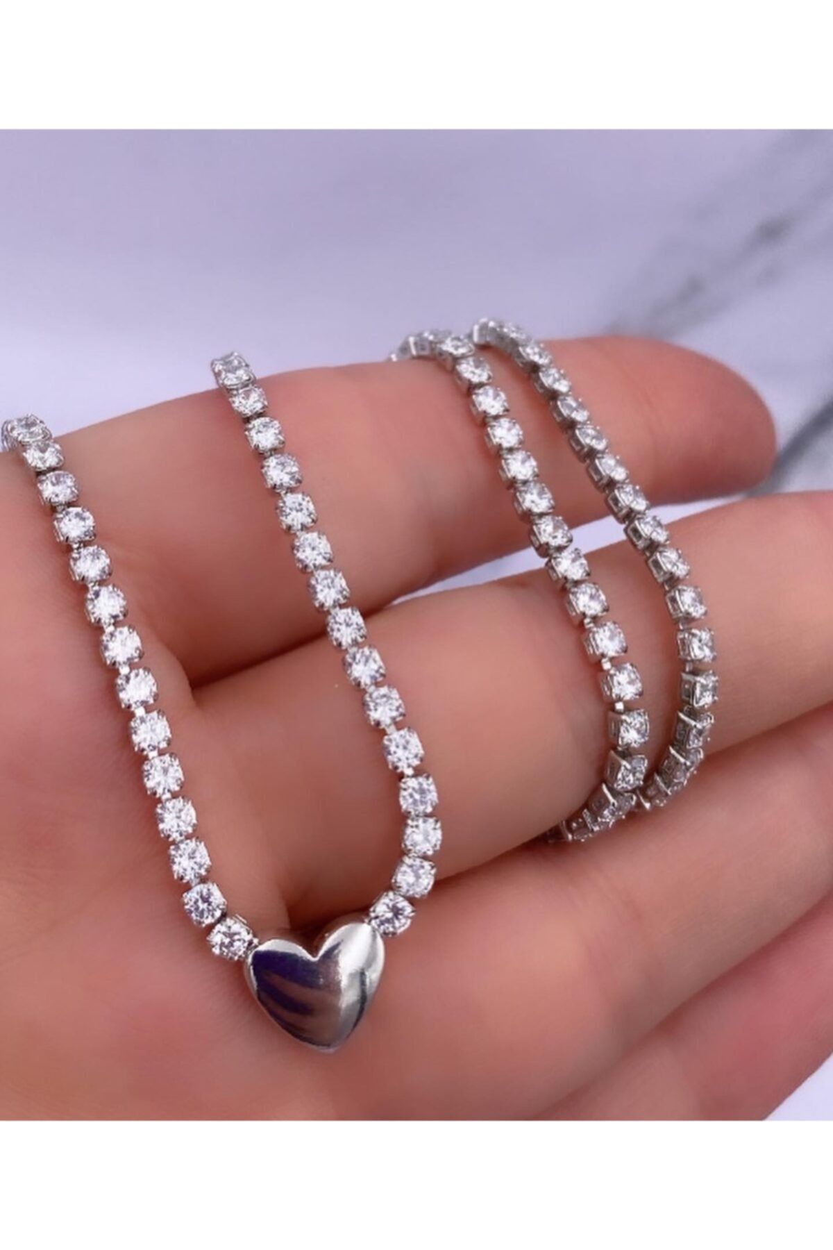 GOYA ACCESORIES Ucu Kalpli Silver Su Yolu Kolye