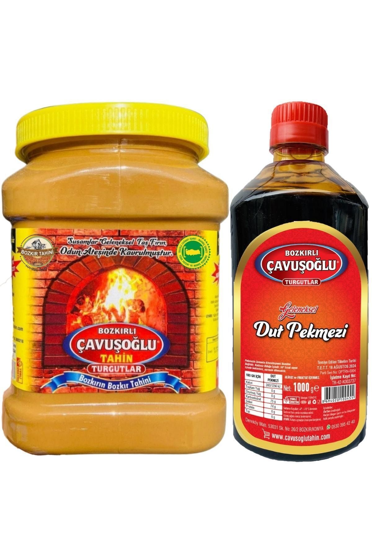 Çavuşoğlu Odun Ateşinde Kepeksiz Bozkır Tahini 930g + Dut Pekmezi 930g