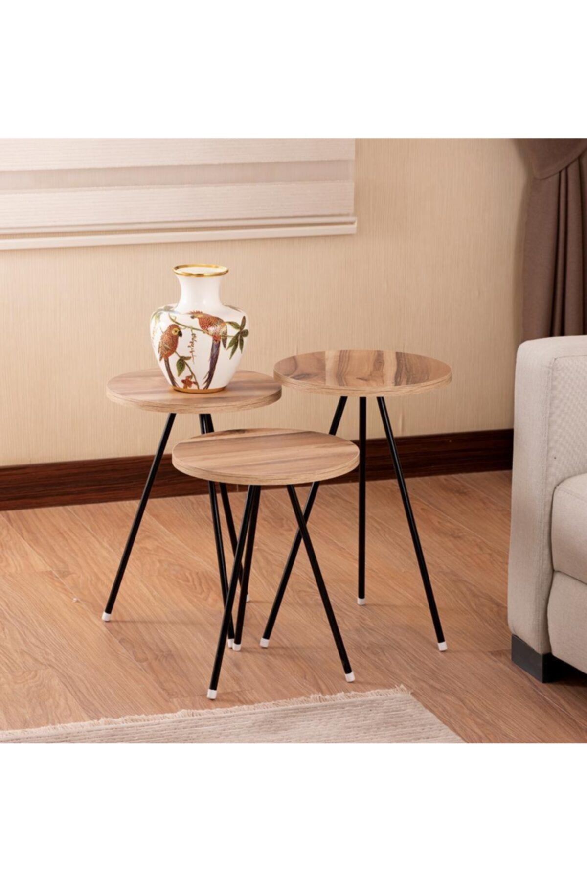 Vip Home Viphome 3'lü Zigon Sehpa Ceviz