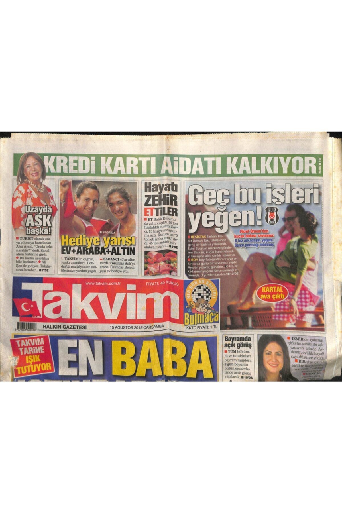 Gökçe Koleksiyon Takvim Gazetesi 15 Ağustos 2012-mit'in Kilit Isimlerinden Mehmet Eymür,açıklamalarına Yenilerini Ekl