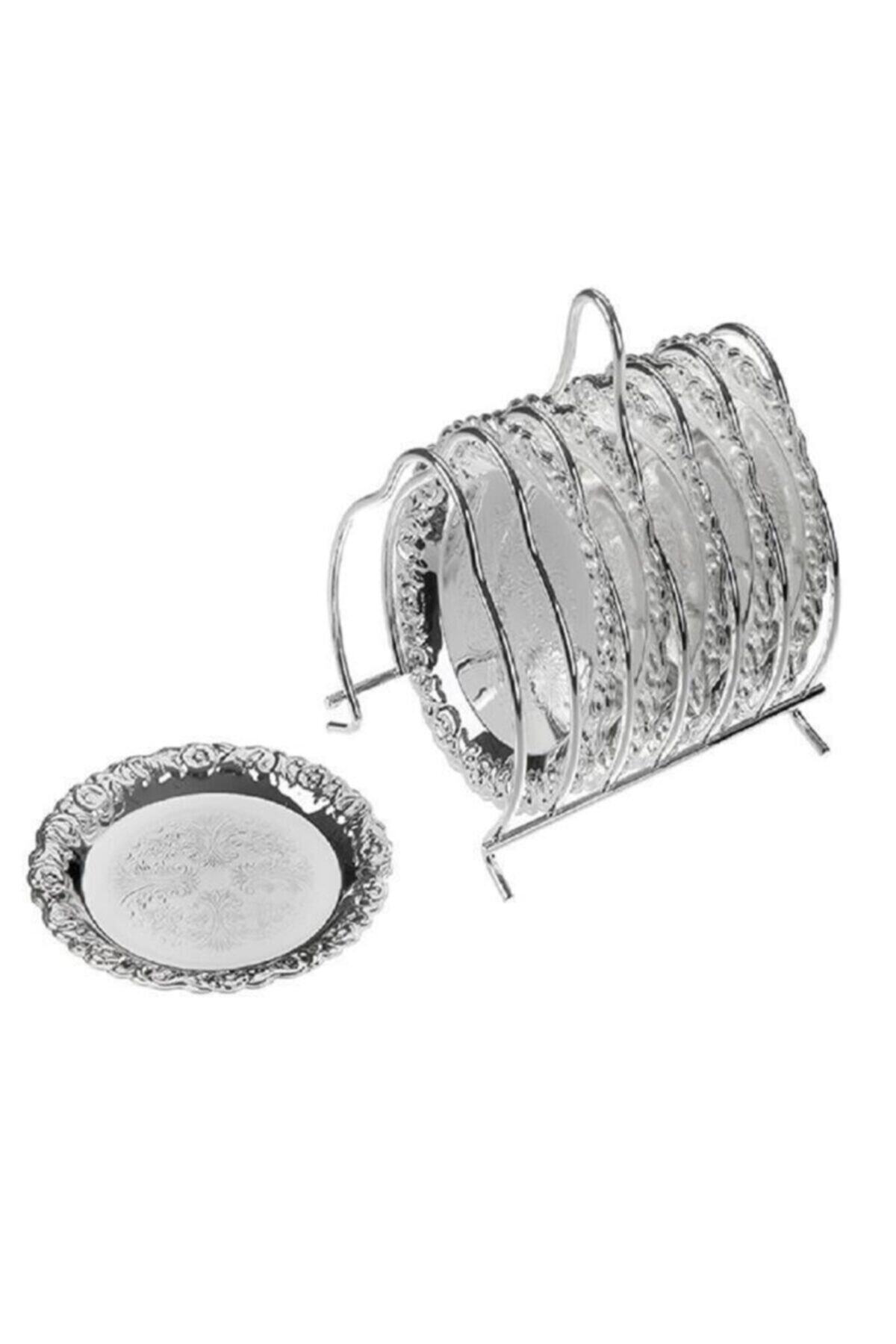 QUEEN ANNE Gümüş 6lı Bardak Altlığı Seti 9.5cm