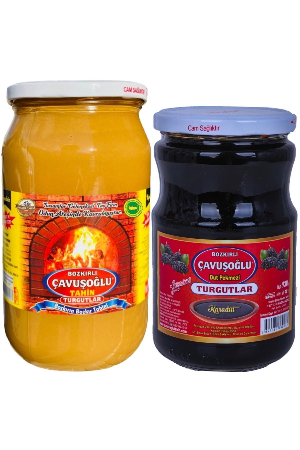 Çavuşoğlu Odun Ateşinde Kepeksiz Bozkır Tahini 930g + Dut Pekmezi 930g Cam Kavanoz