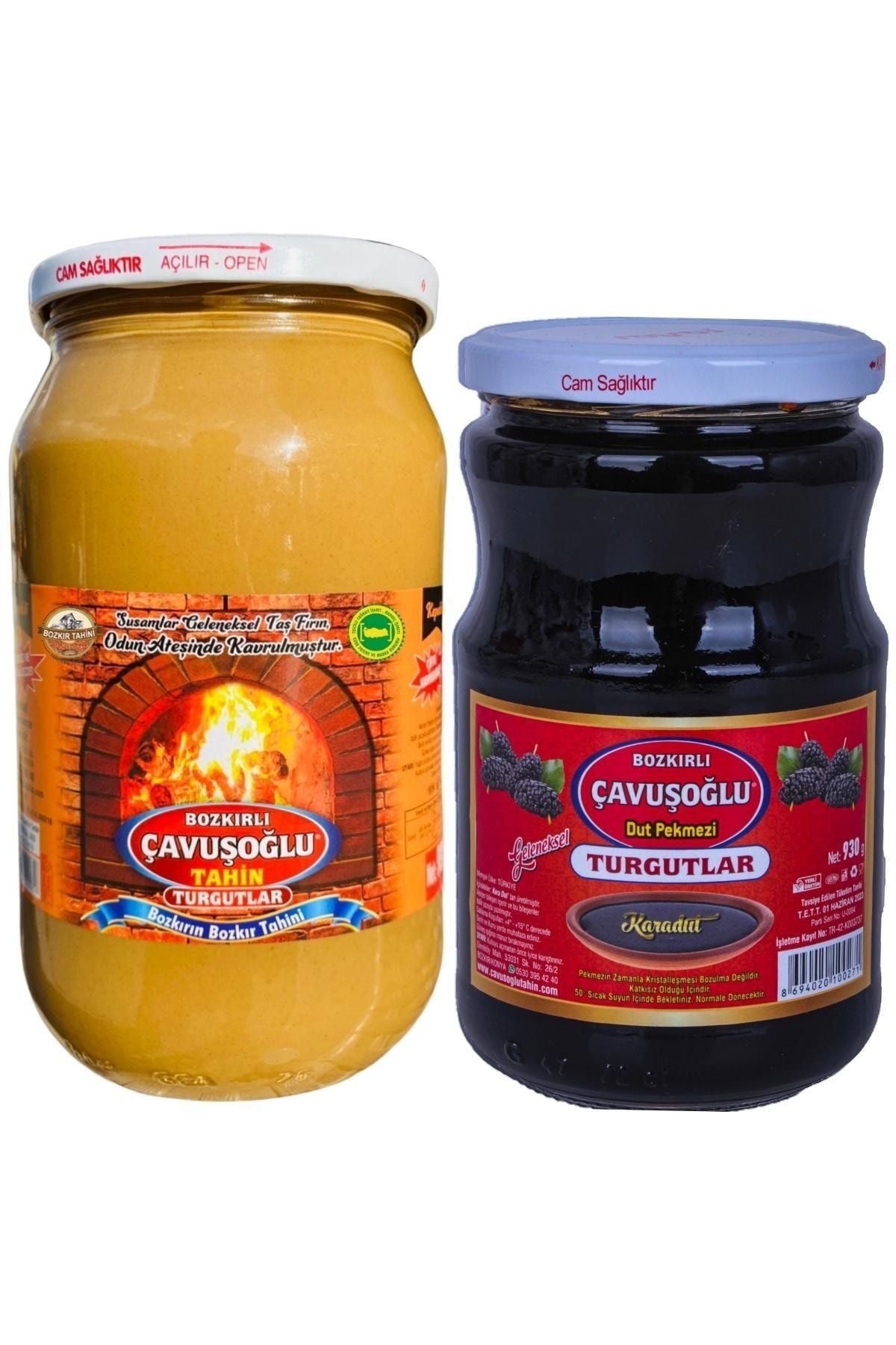Çavuşoğlu Odun Ateşinde Kepekli Bozkır Tahini 930g + Dut Pekmezi 930g Cam Kavanoz