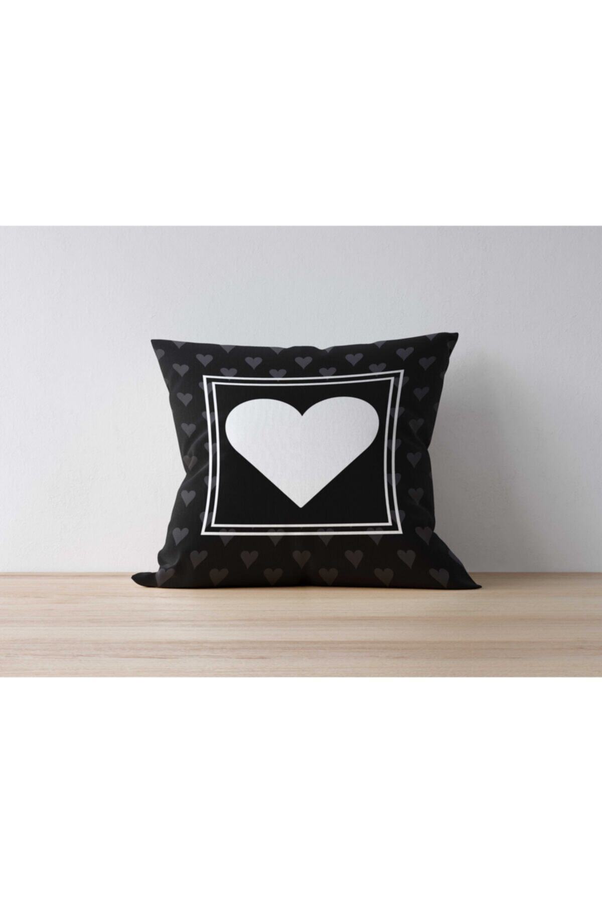 Asyabayrak Kalpli Yastık Kılıfı - 43x43cm Çift Taraf Baskılı