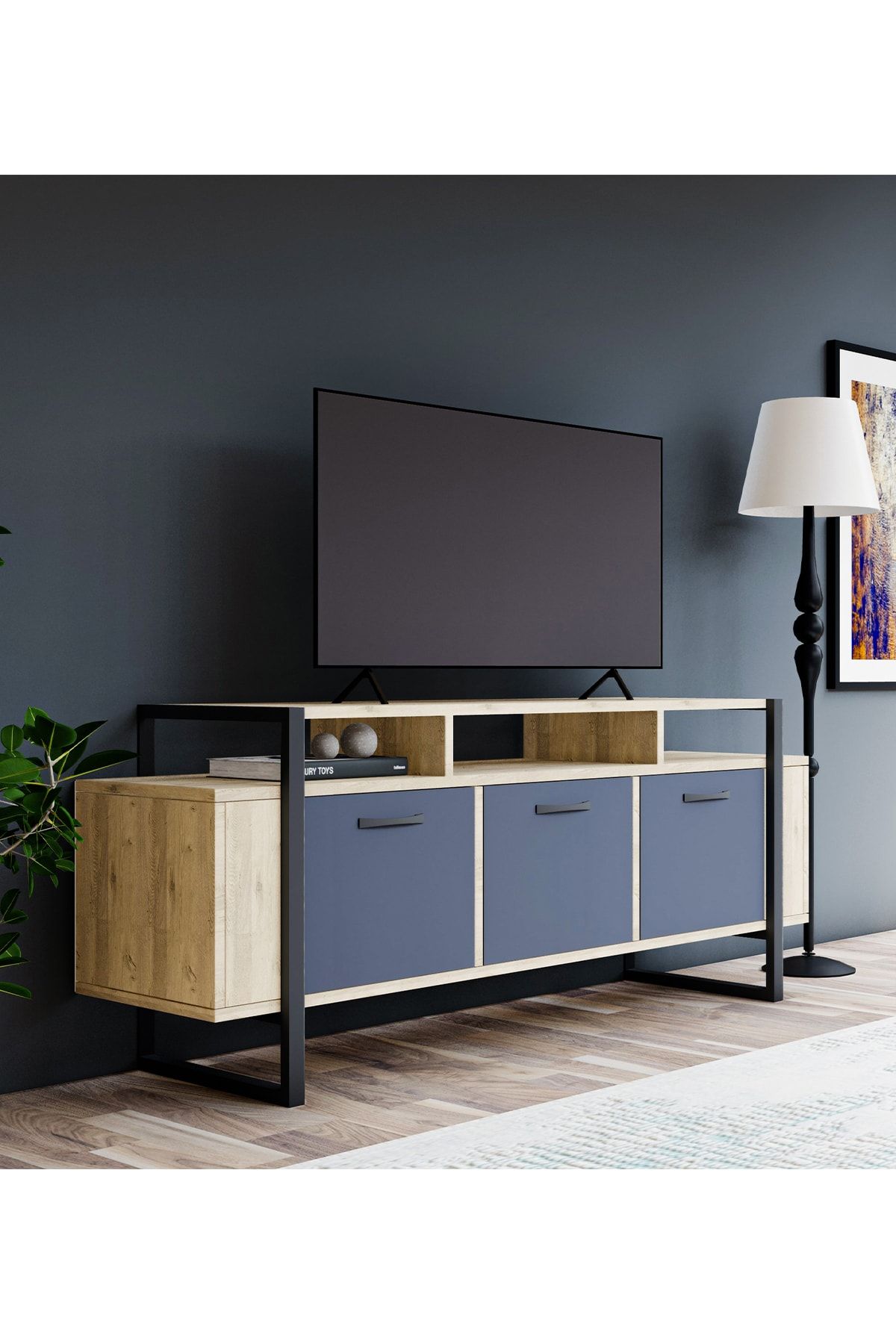 Metalia Gm 140 Enigma Tv Ünitesi Atlantik Çam Antrasit Gri