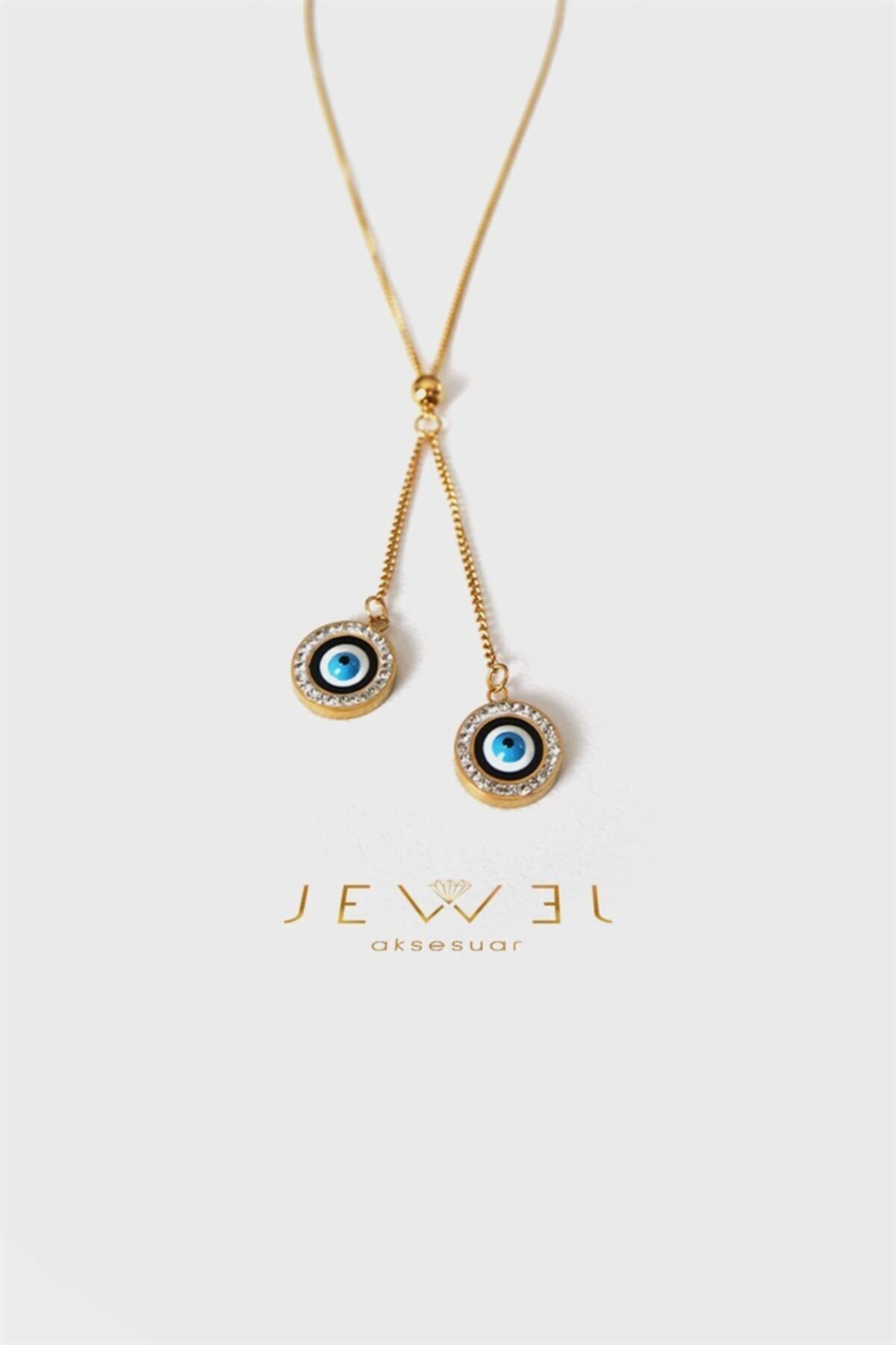Jewel Nazar Boncuklu Gold Altın Kaplama Kolye