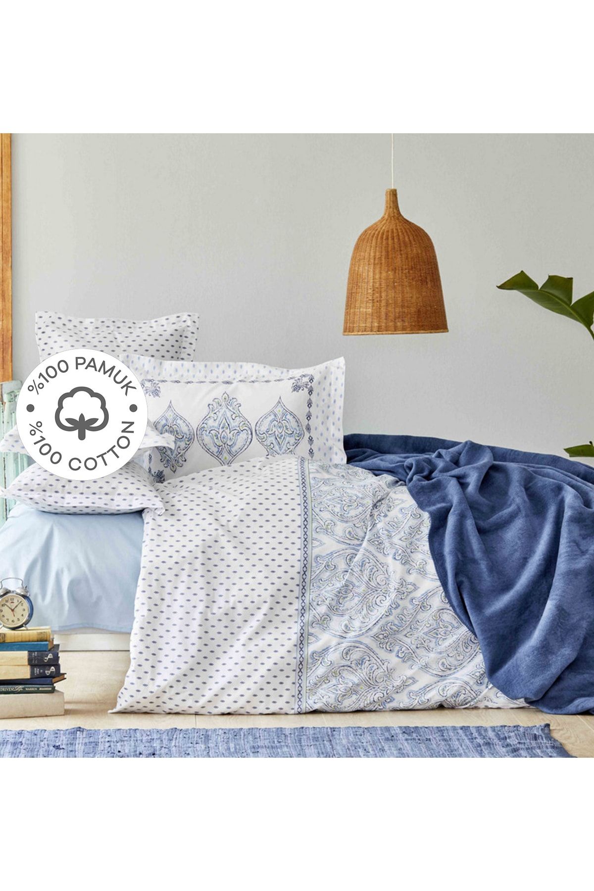 Karaca Home Care Turkuaz Çift Kişilik % 100 Pamuk Nevresim Takımı