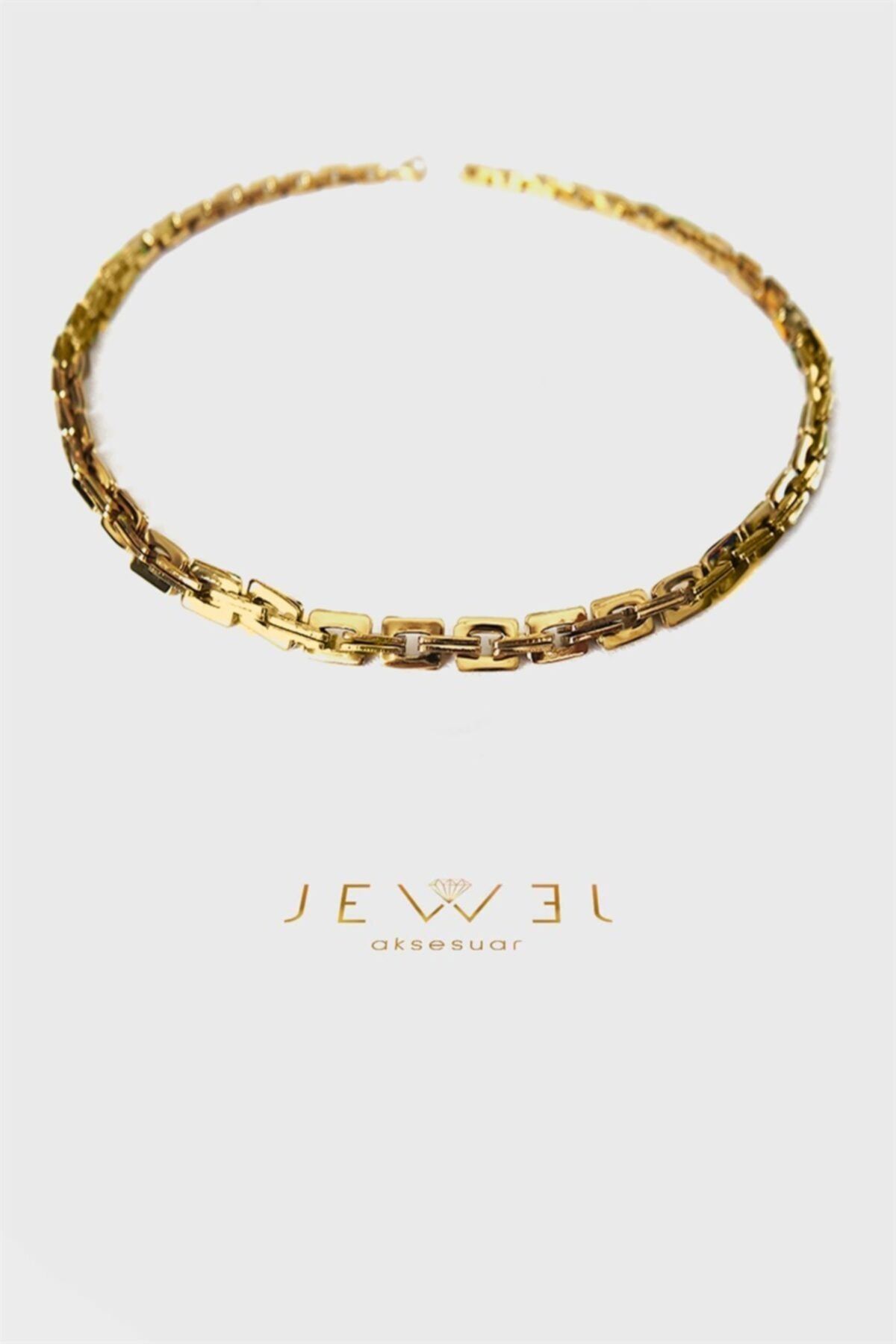 Jewel Cage Model Gold Altın Kaplama Kolye