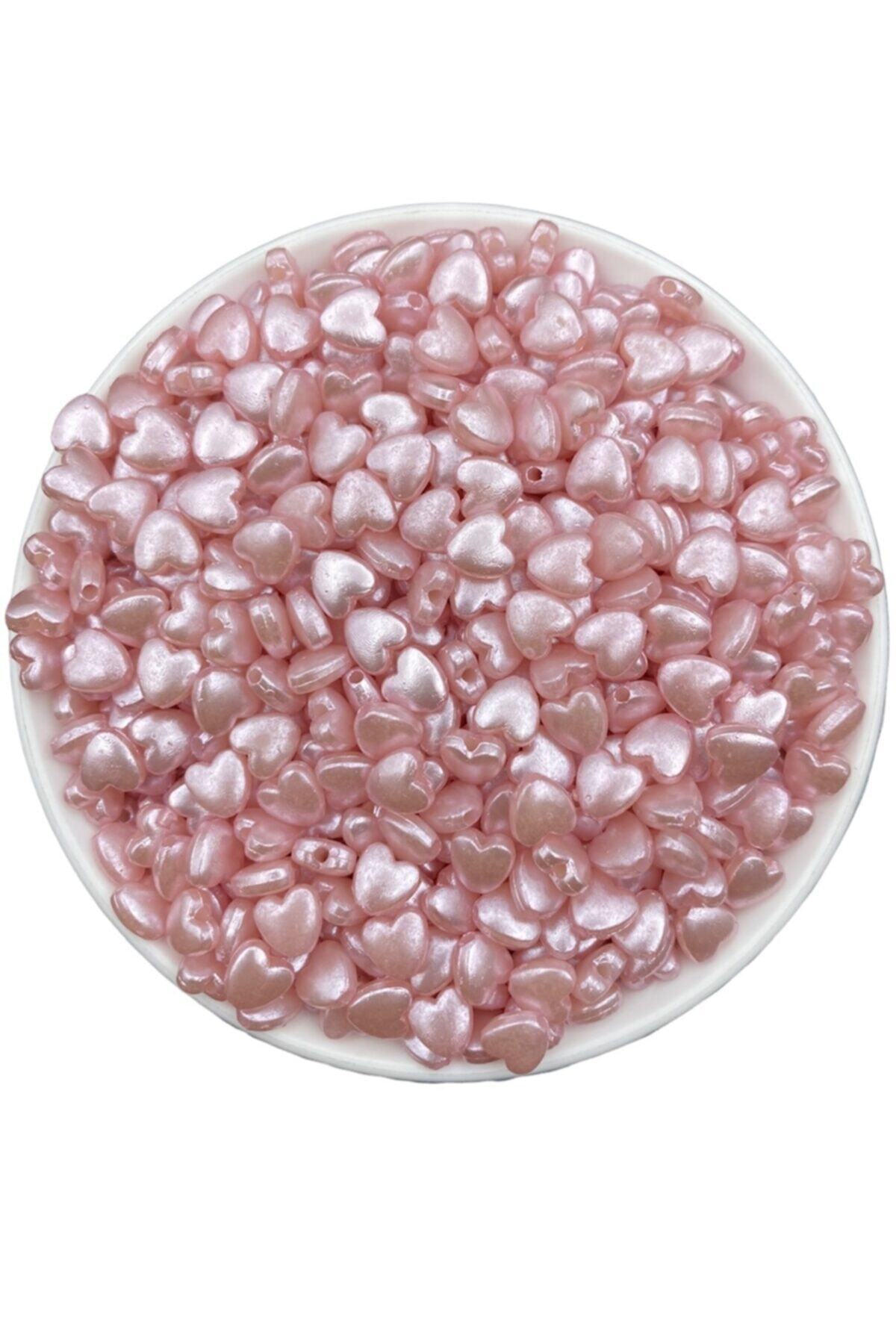 Hedef Bijuteri 8mm Pembe Renk Kalp Inci Bocuk,takı Yapım Boncuğu (25 Gr,  150 Adet)