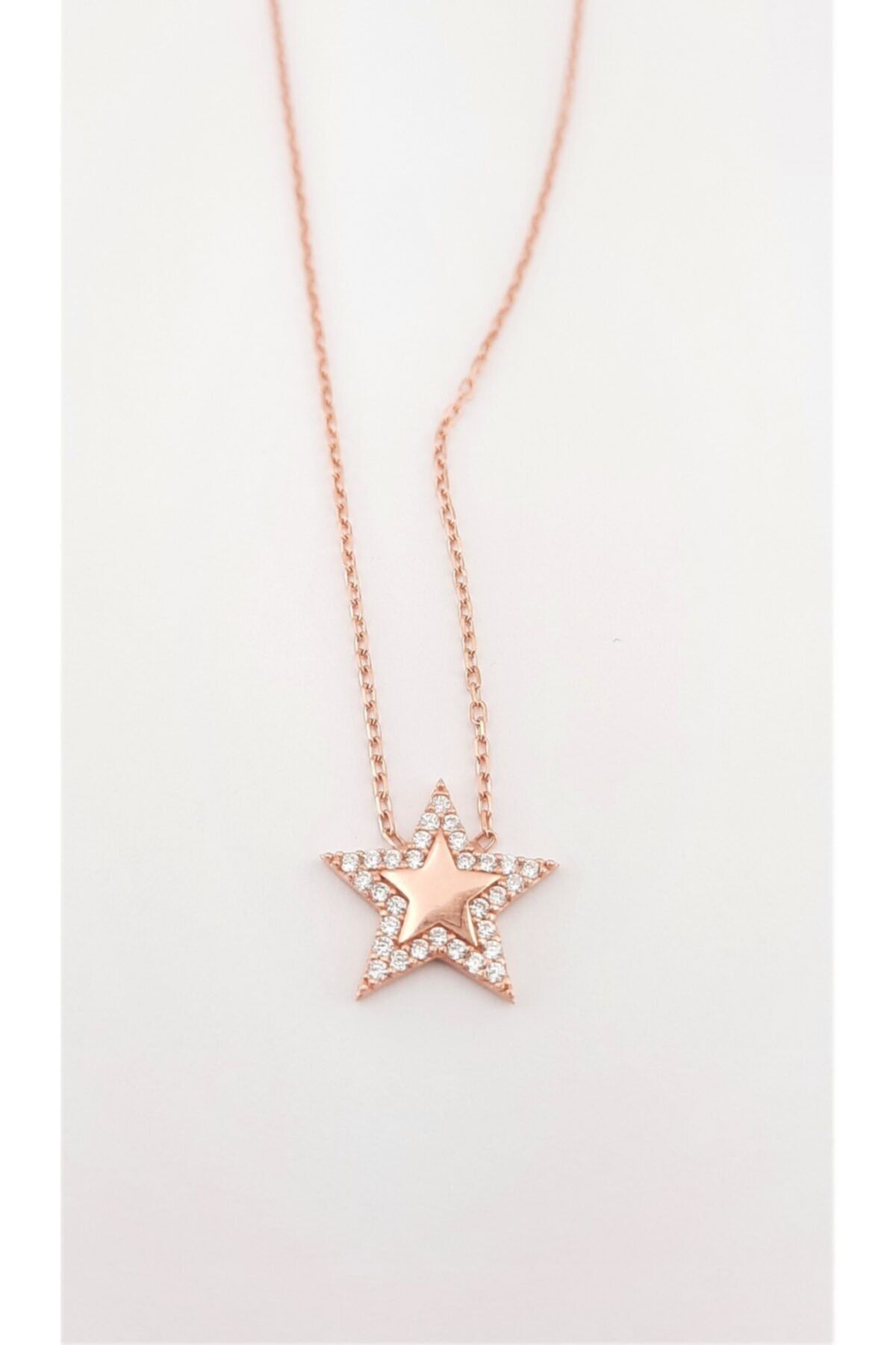 BESİM SİLVER Rosegold Yıldız Gümüş Kolye