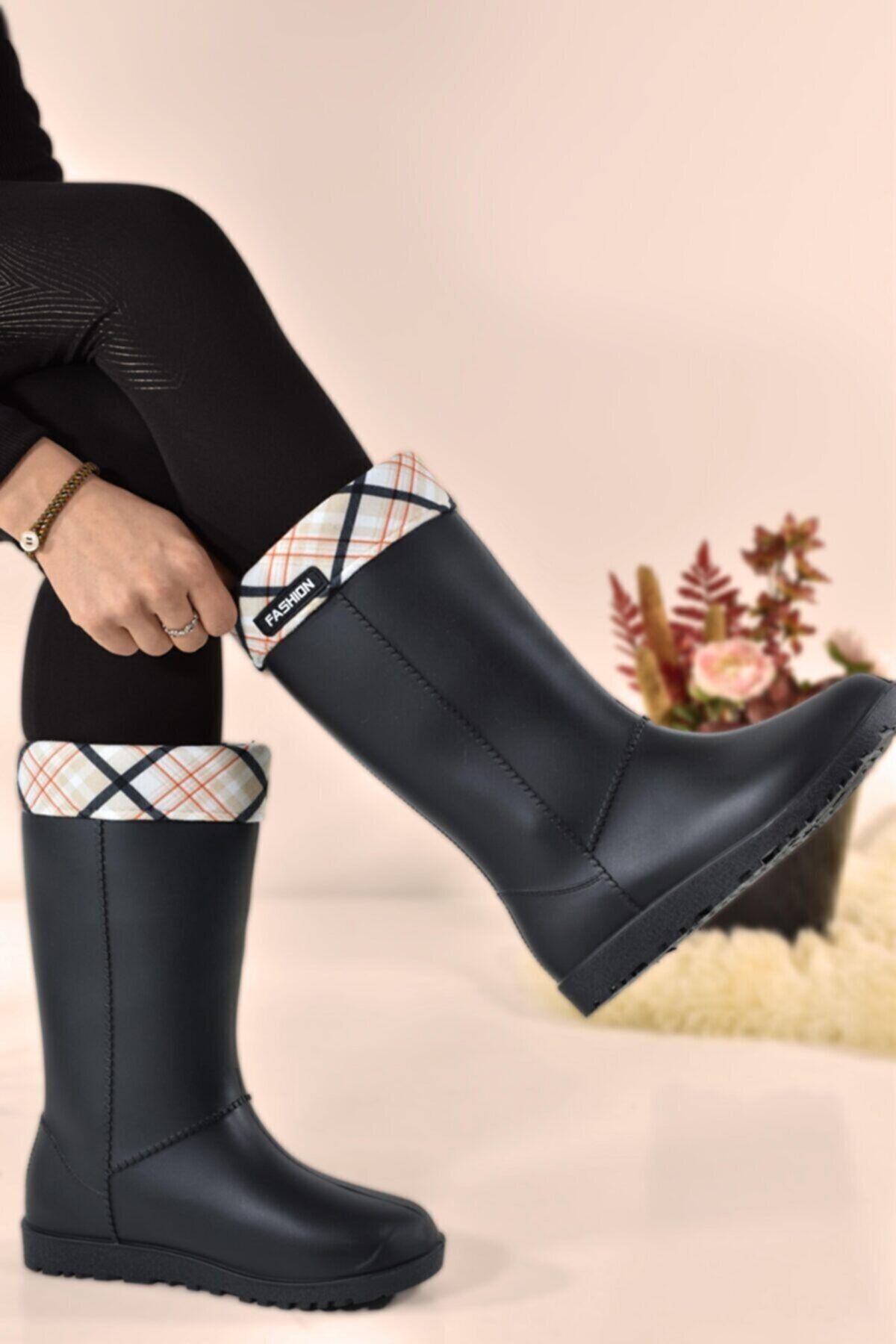 GEZER Kadın Fashion Kar Kış Yağmur Çizmesi