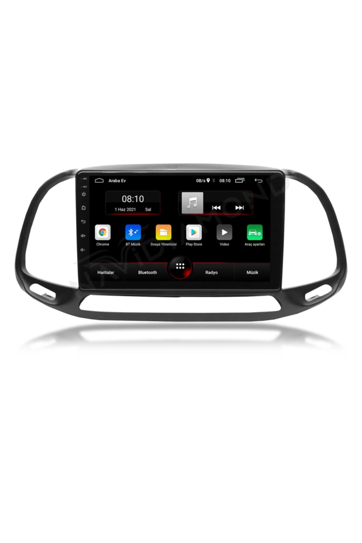 NAVİDİAMOND Fiat Doblo 2 Gb Ram 32 Gb Hafıza Android 10.1 Multımedia Navigasyon Teyp