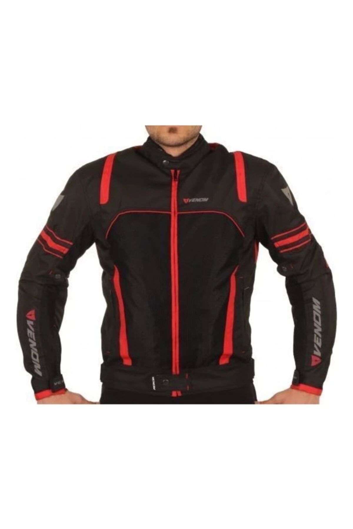 VENOM Ceket Spin Racing Motorsiklet Montu Siyah Kırmızı