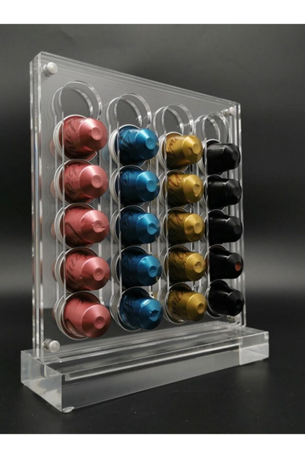 cyatelier Kapsül Kahve Standı Ayaklı Pleksiglass 40 Kapsul Kapasiteli Nespresso Jacobs Uyumlu