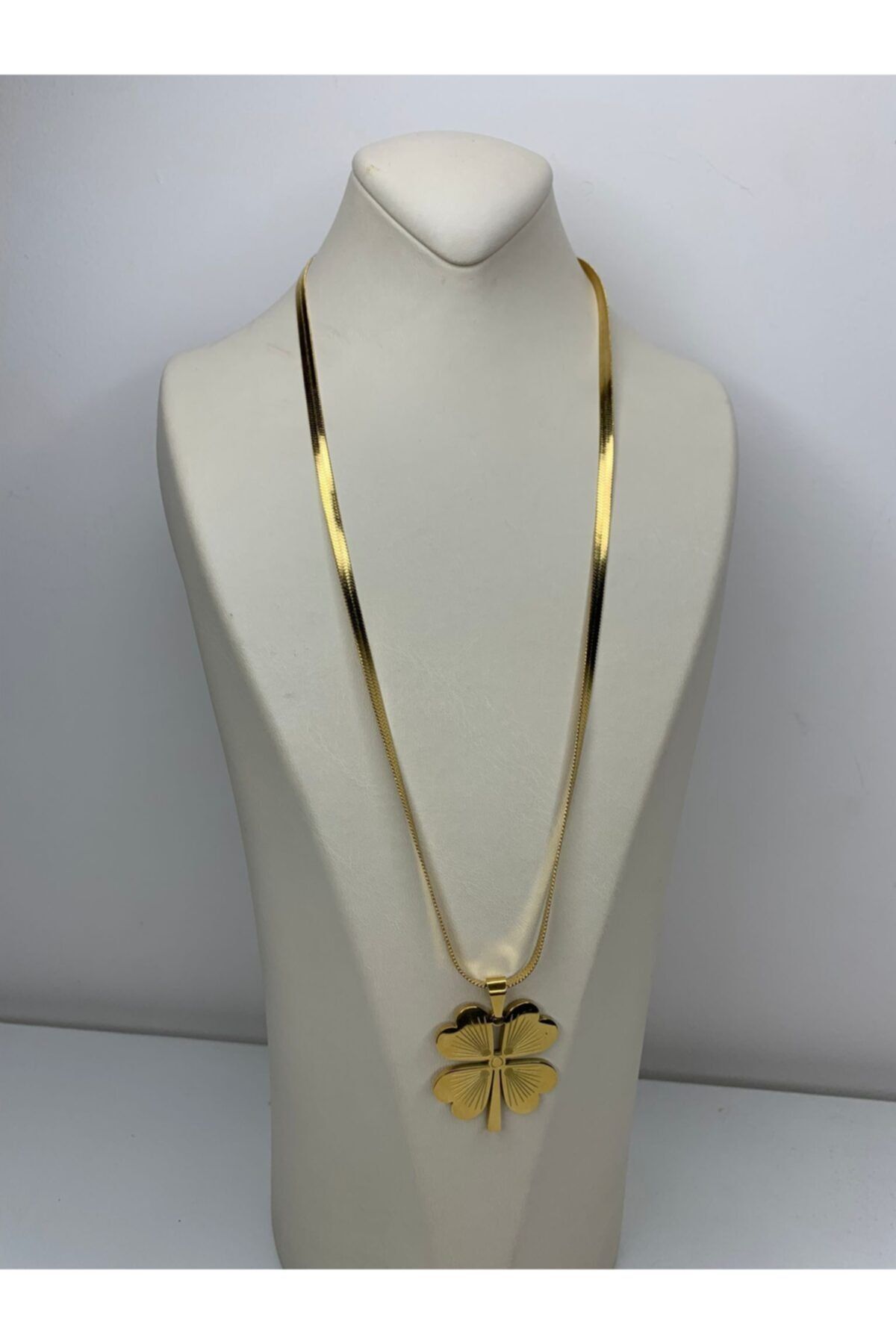 Aloha Design Italyan Zincirli Yonca Çelik Kolye