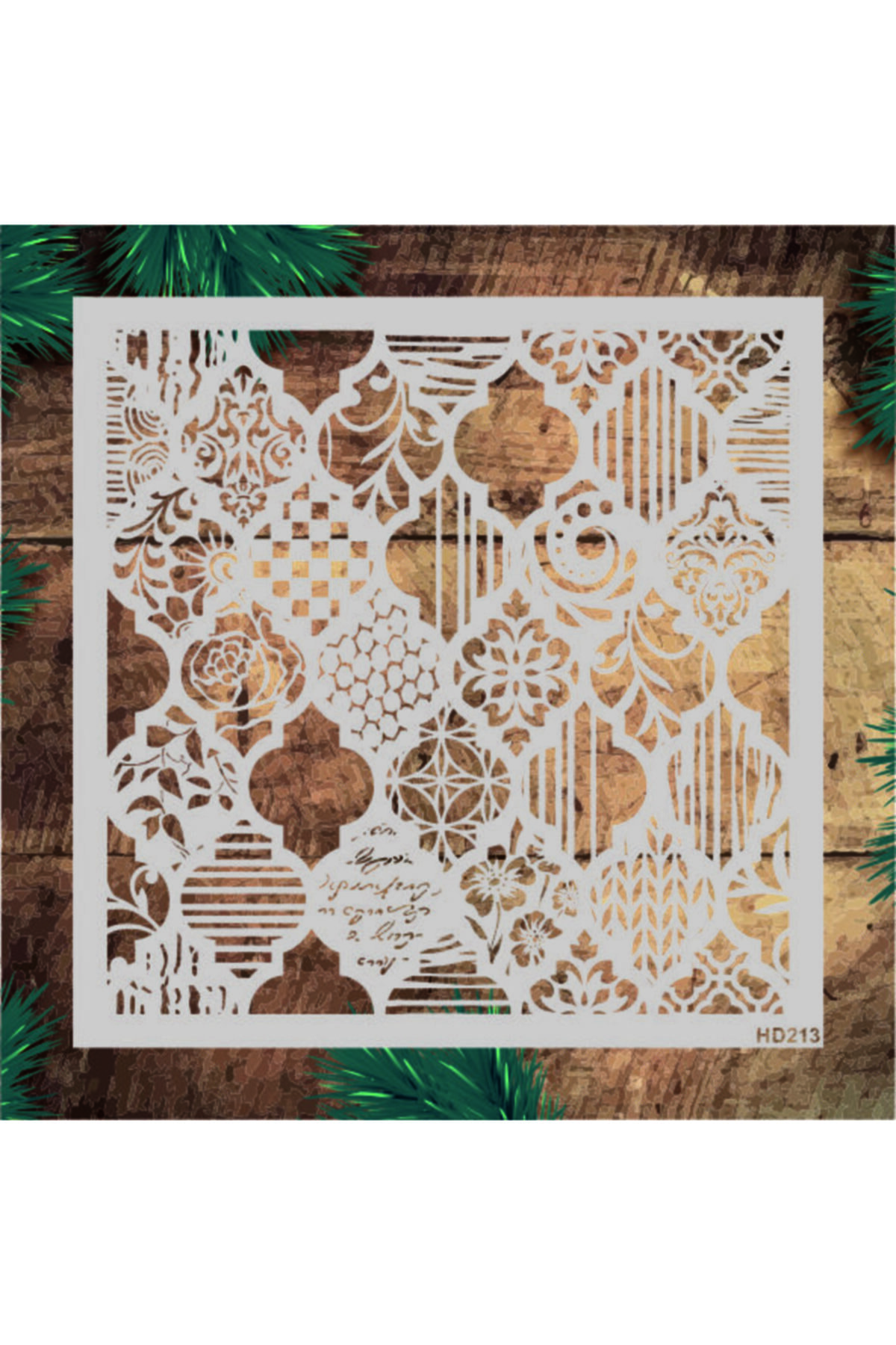 STENCİLTASARIM Stencil Tasarım Hd213 Mix Fas Deseni Boyama Şablonu - Dekoratif Duvar Ve Eşya Boyama Şablonları