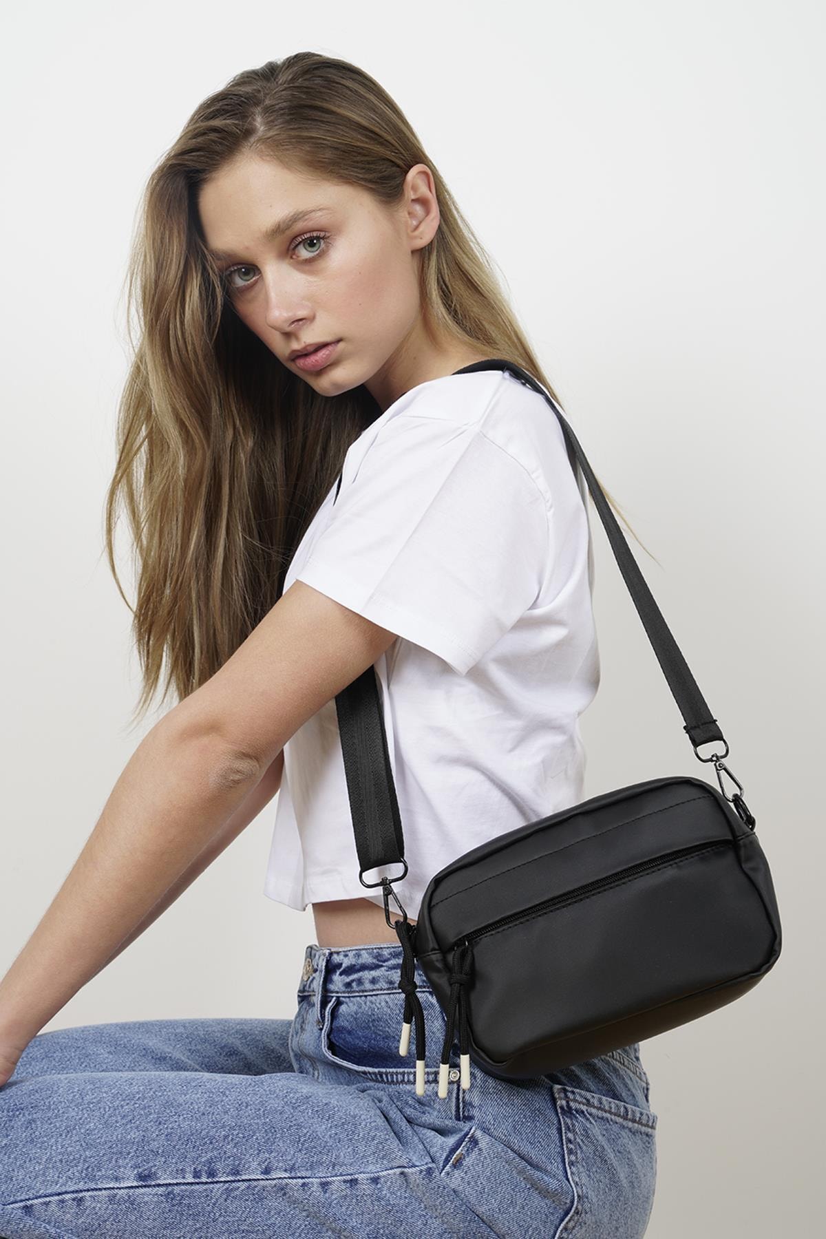 Çanta Park Mopia Siyah Unisex Kumaş Askılı Çapraz Çanta