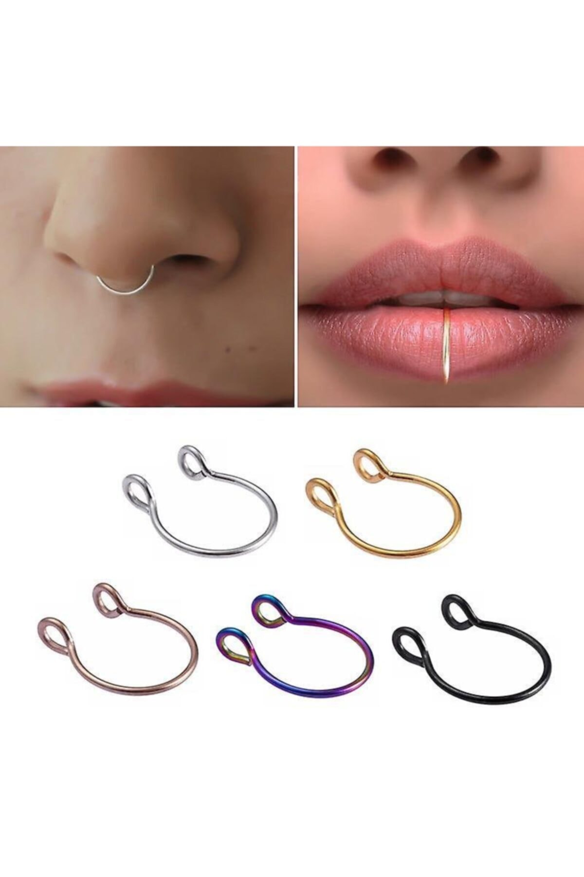 Köstebek Favoriconsept - Yarım Halka Fake Piercing (adet) (siyah)