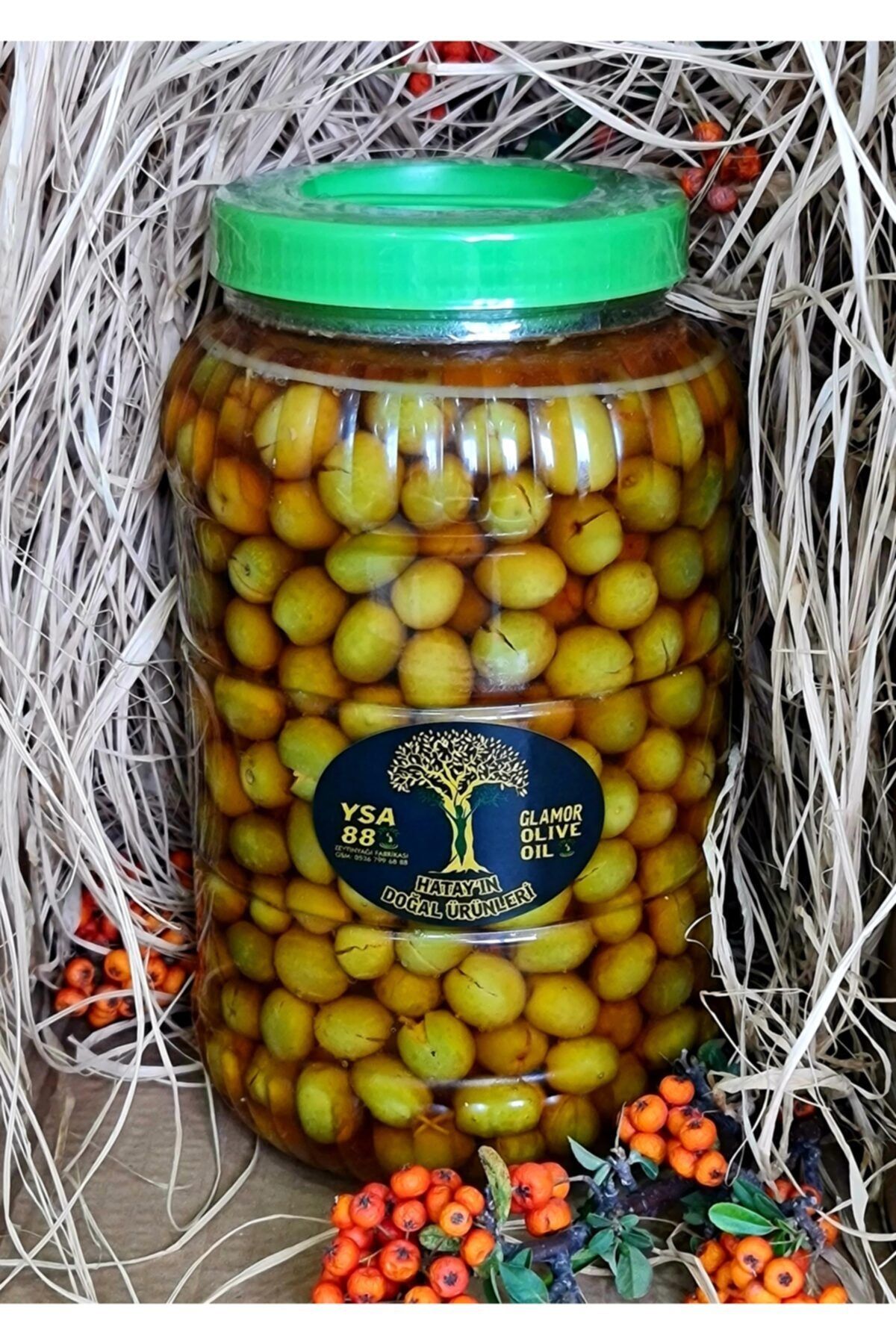 Ysa 88 Tarım ürünleri % 100 Doğal Hatay Halhalı Kırma Yeşil Zeytin