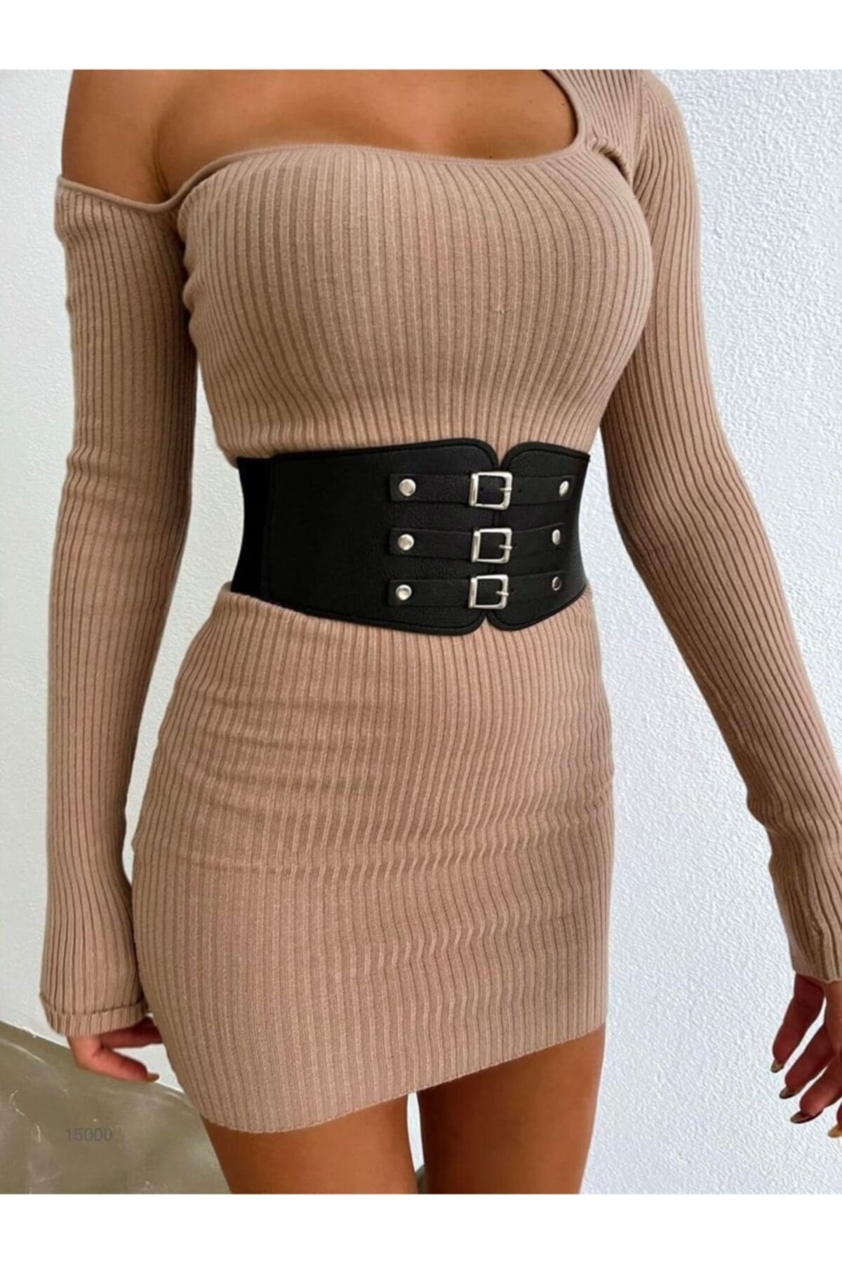 Black Fashion Siyah 3 Tokalı Korse Kemer
