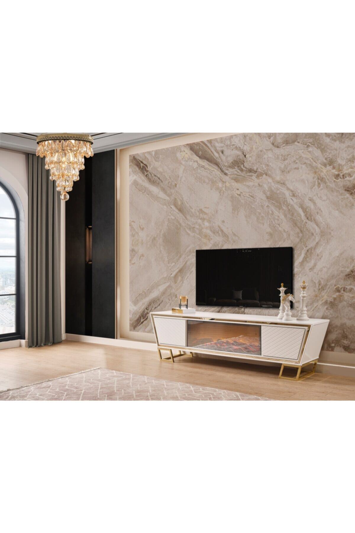 MAHİR MOBİLYA Lotus Şömine Tv Sehpası