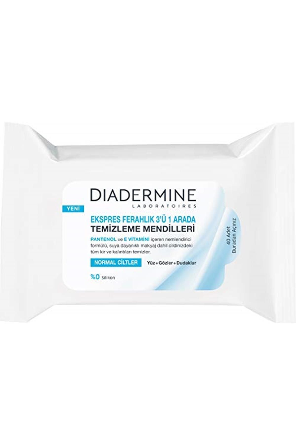 Diadermine Ekspres 3 In 1 Arada Temizleme Mendili 40 Adet 1 Paket