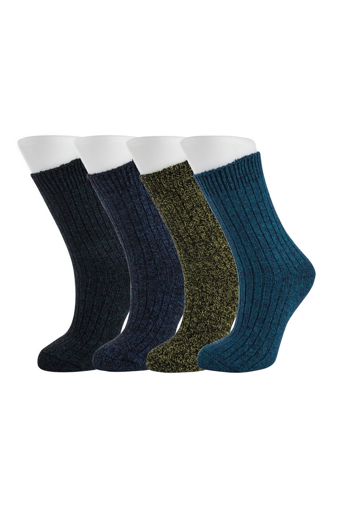 Moyra Socks 4'lü Yünlü Kadın Kışlık Soket Çorap
