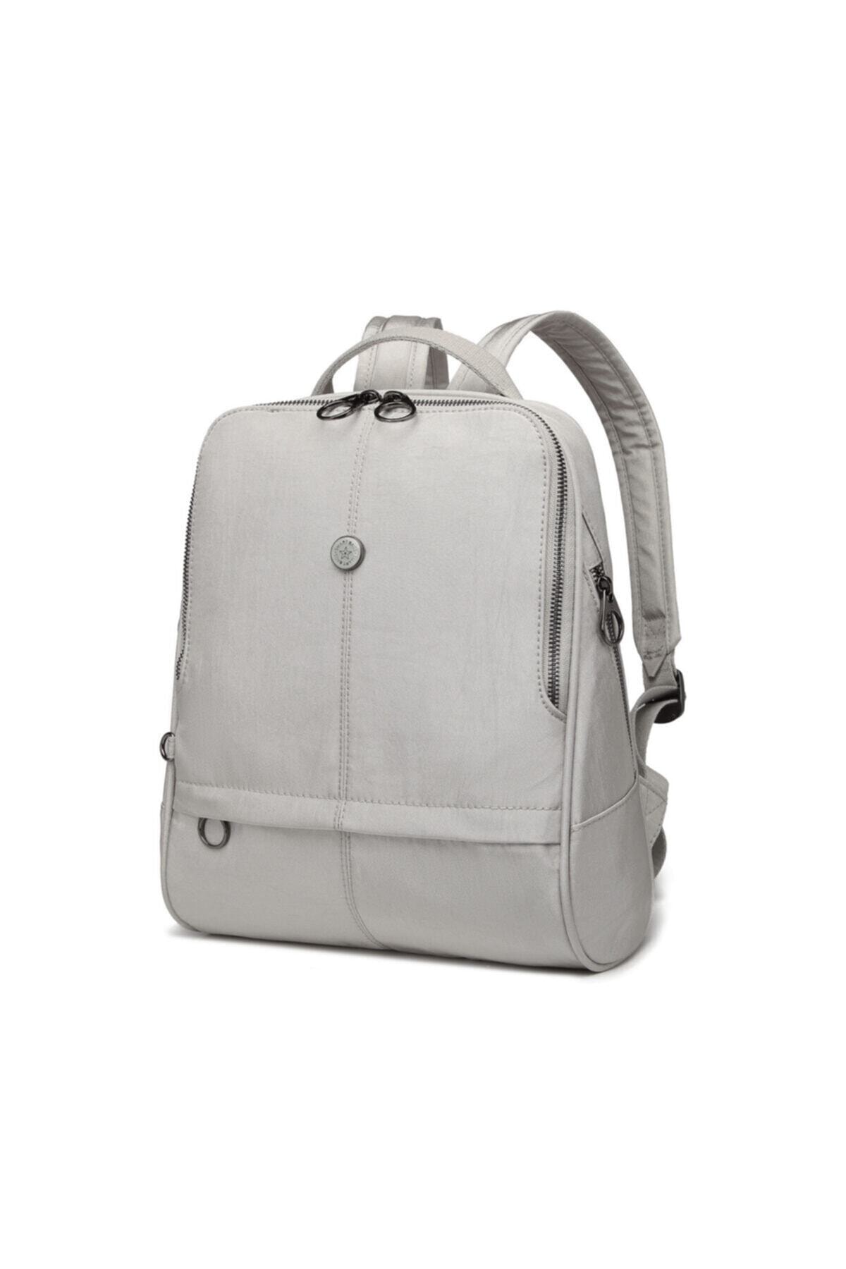 SMART BAGS Nano Metalik Kumaş Kadın Sırt Çantası 1117 Gri