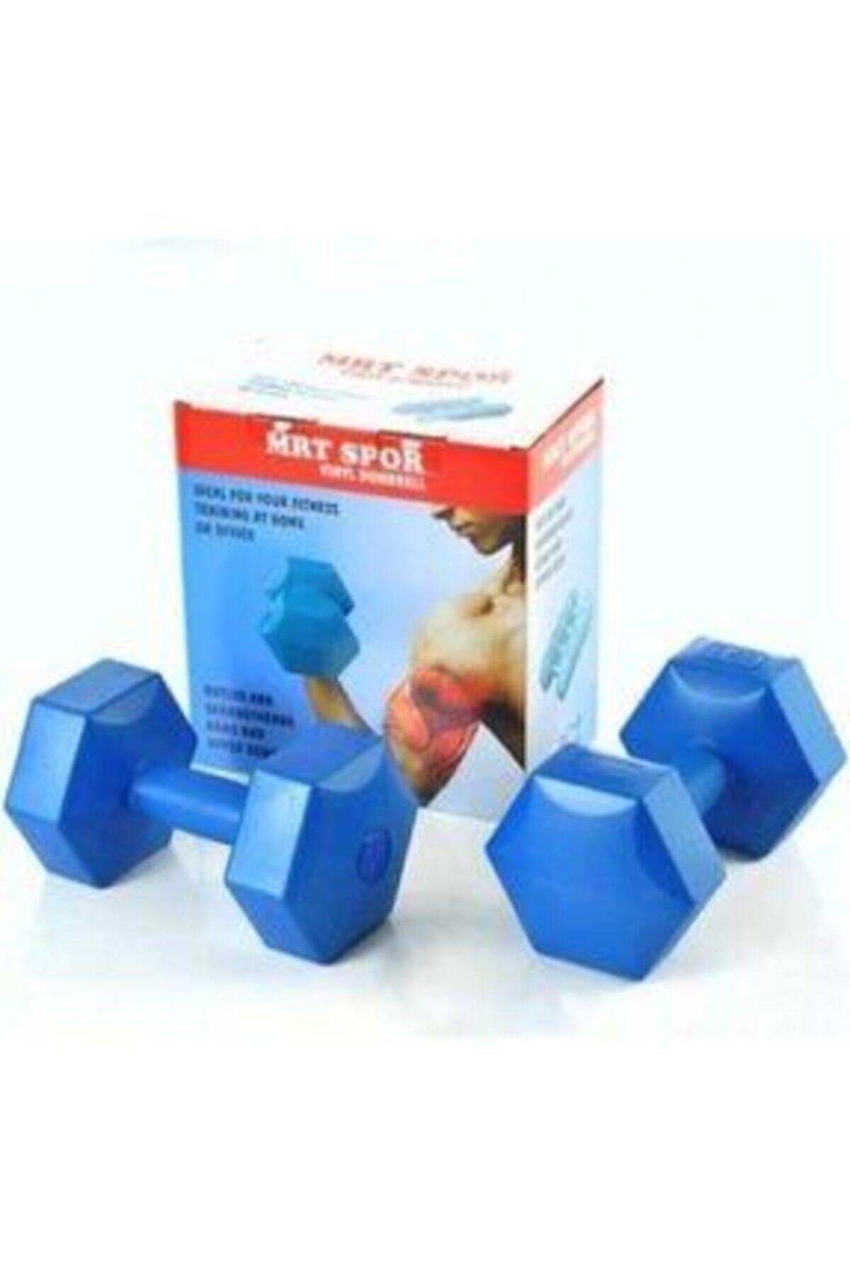 Mrt Sport 1kg X 2 Adet Köşeli Plastik Fitness Spor Dumbell Ağırlık Seti