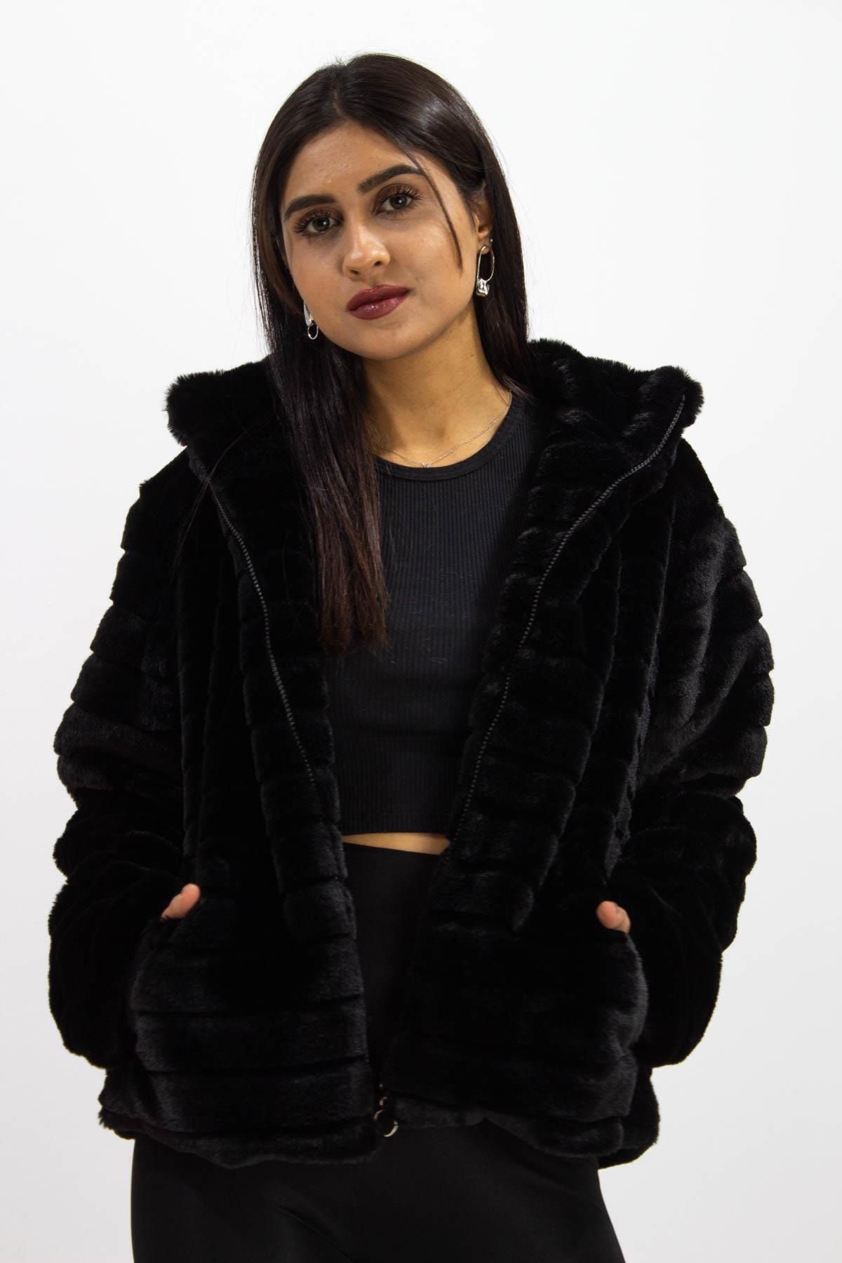 sermoda Refa Kürk Kadın Ceket 5216 Siyah