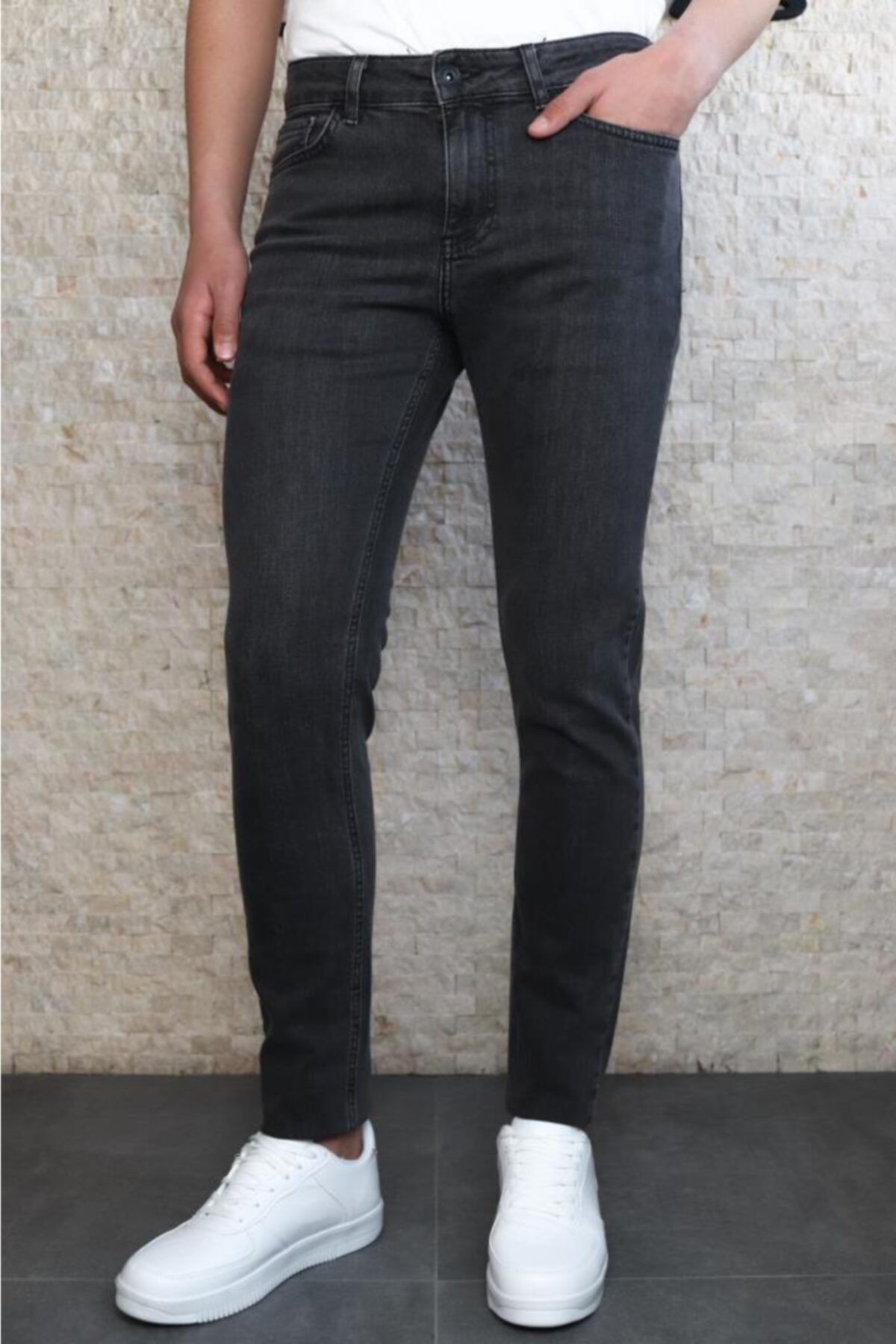HLT JEANS Erkek Koyu Gri Slim Fit Pantolon Hlt He001934k