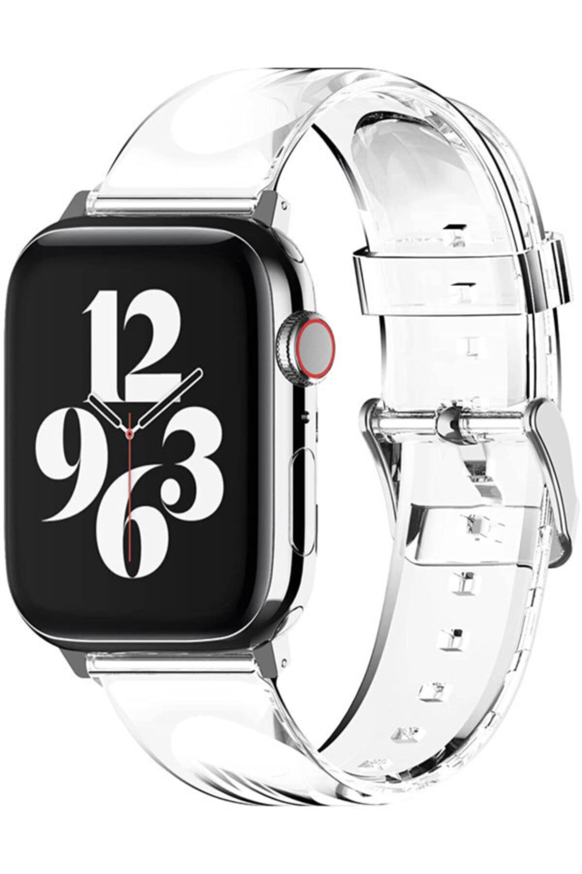 Apple Watch Serisi 1 2 3 4 5 6 7 Se 42 44 45 Mm Uyumlu Tam Şeffaf Yıkanabilir Akıllı Saat Kordon