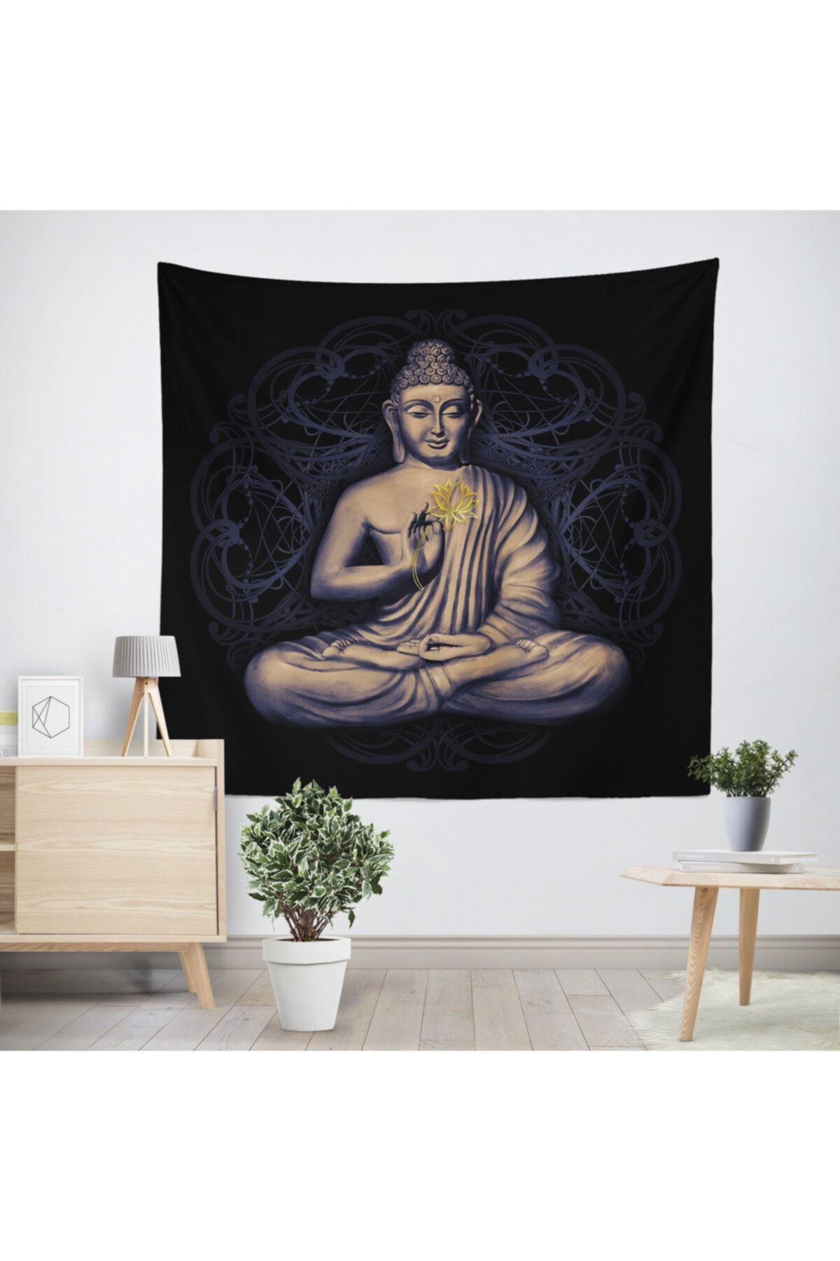 PASAJ HOME Siyah Buddha Duvar Örtüsü