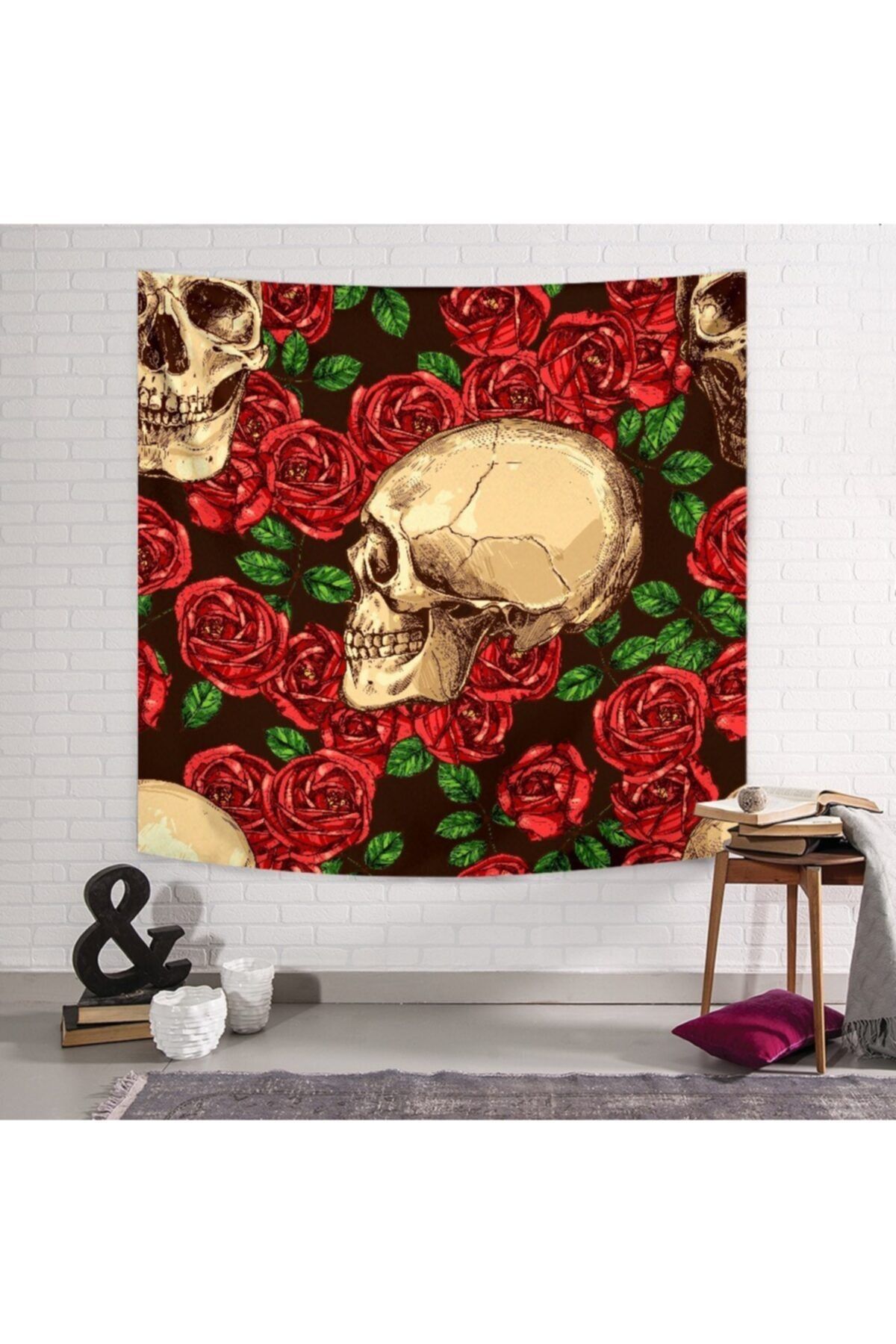 PASAJ HOME Gothic Skull Duvar Örtüsü