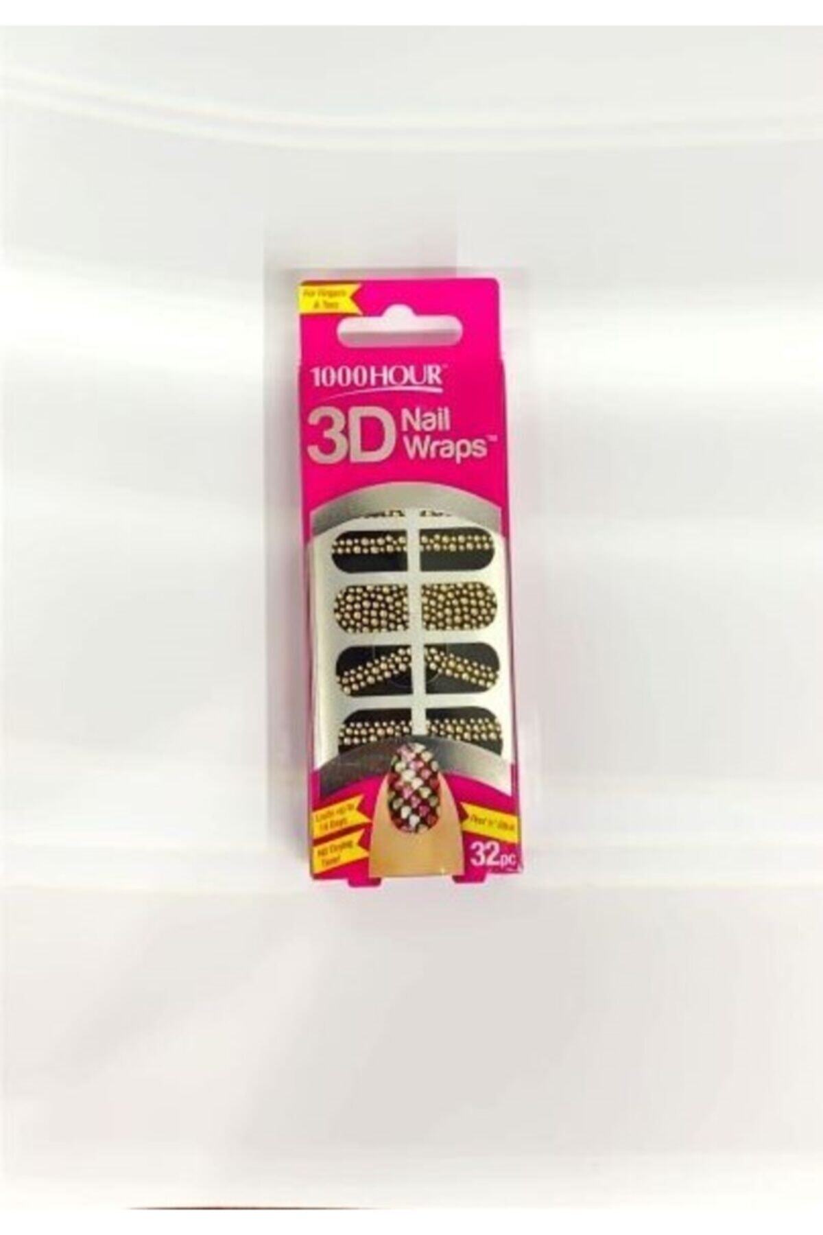 1000Hour 1000 Hour 3d Nail Wraps Tırnak Süsü 32 Adet Nail Art Sticker
