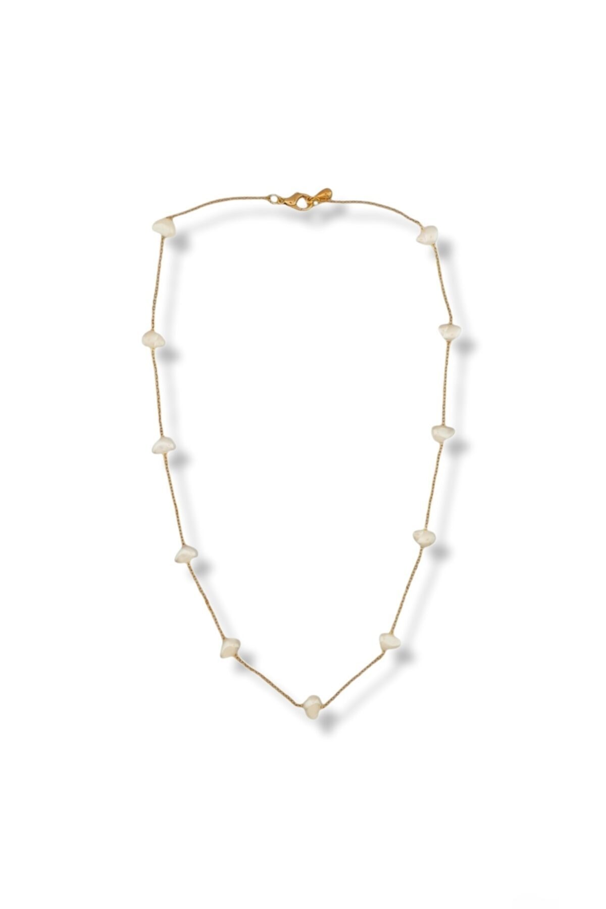 BUQHLE Gold, Barok Incili Ince Zincir Kolye