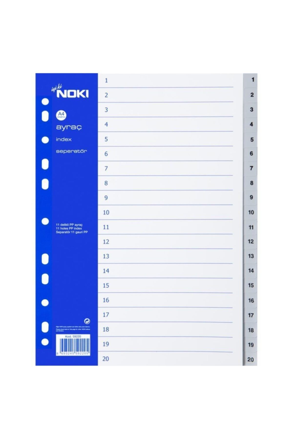 Noki Seperatör 1-20 Rakam 59220