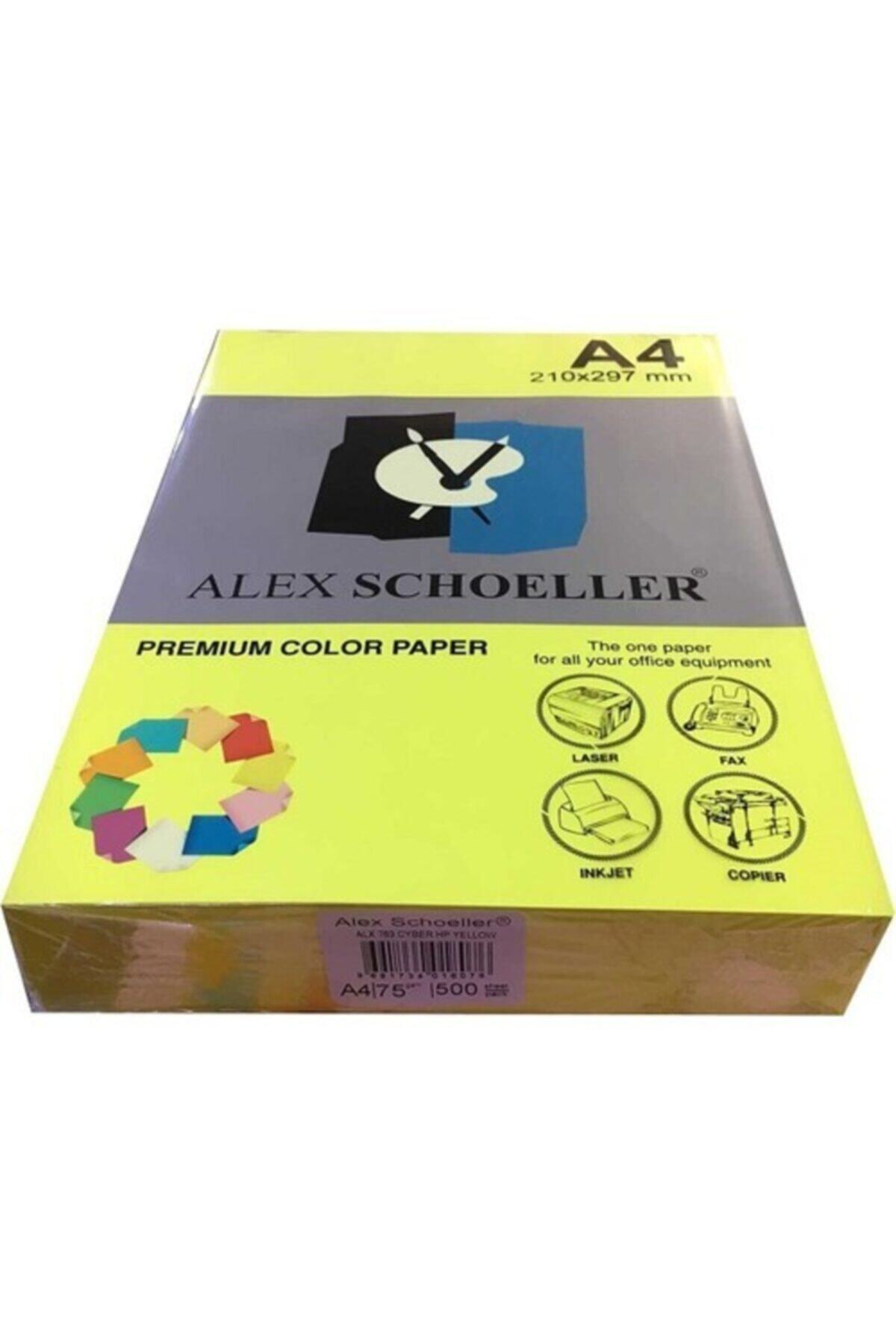 Alex Schoeller A-4 Renkli Kağıt 500 Lü Fosforlu Sarı Alx-763