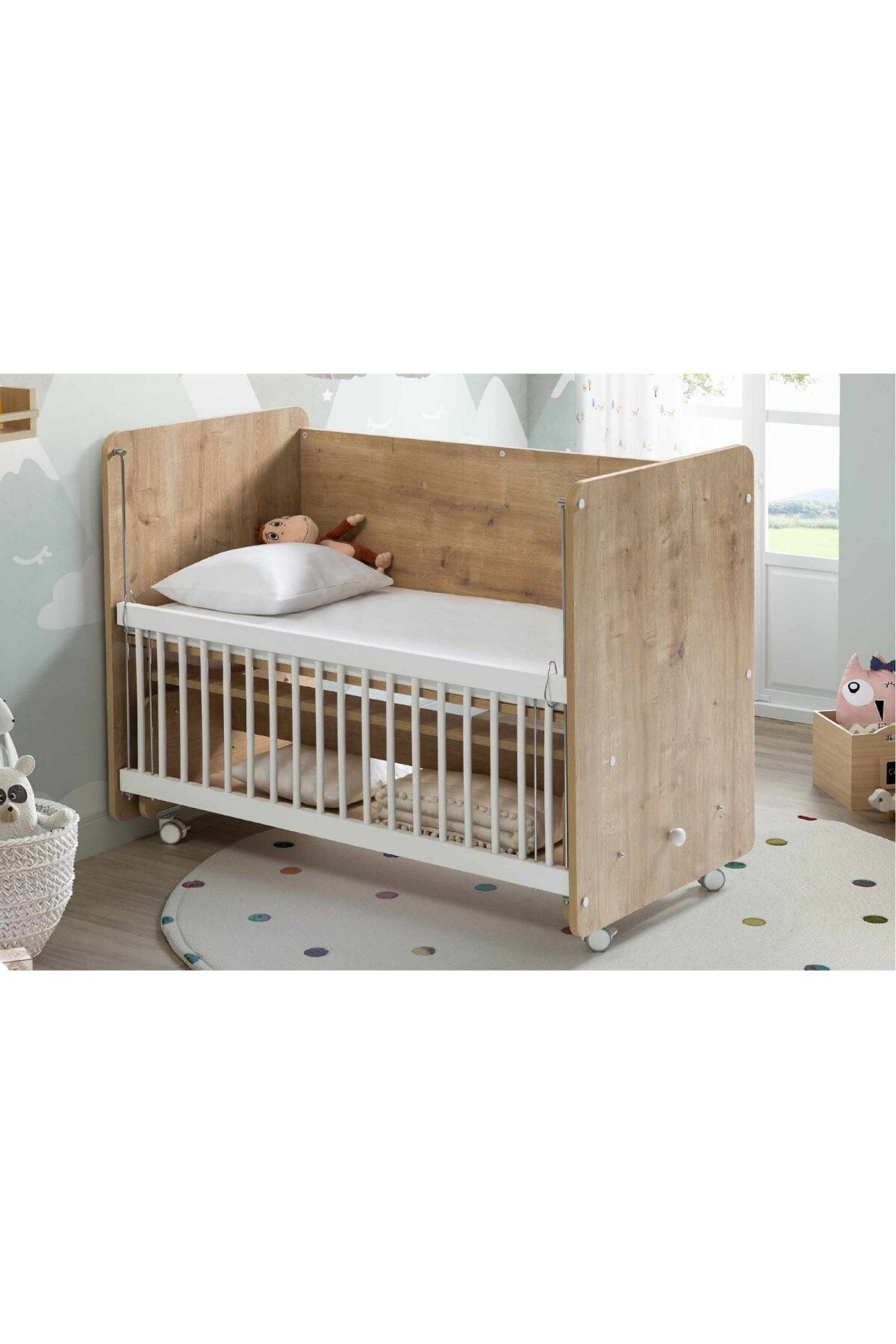 Babywhen Sallanan tekerlekli Anne Yanı Beşik 60x120 Ah